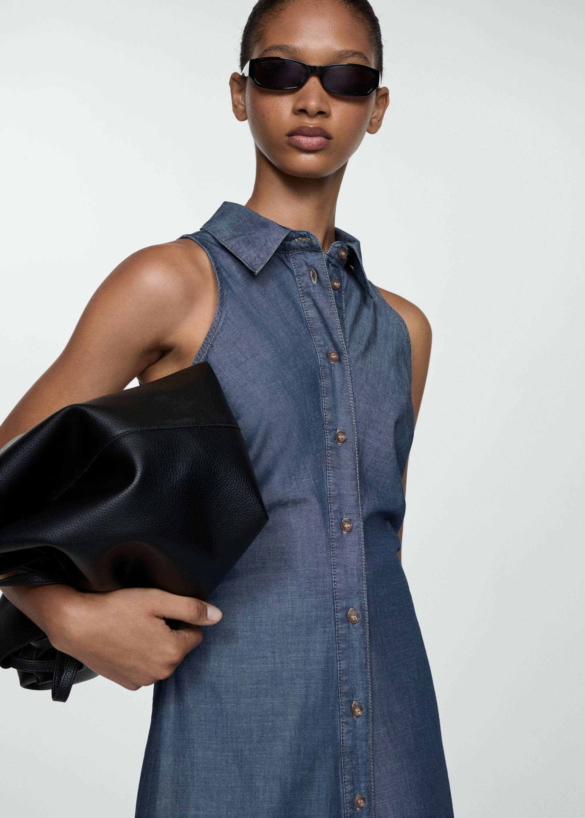 Jeans-Hemdblusenkleid - Mittlere Ansicht