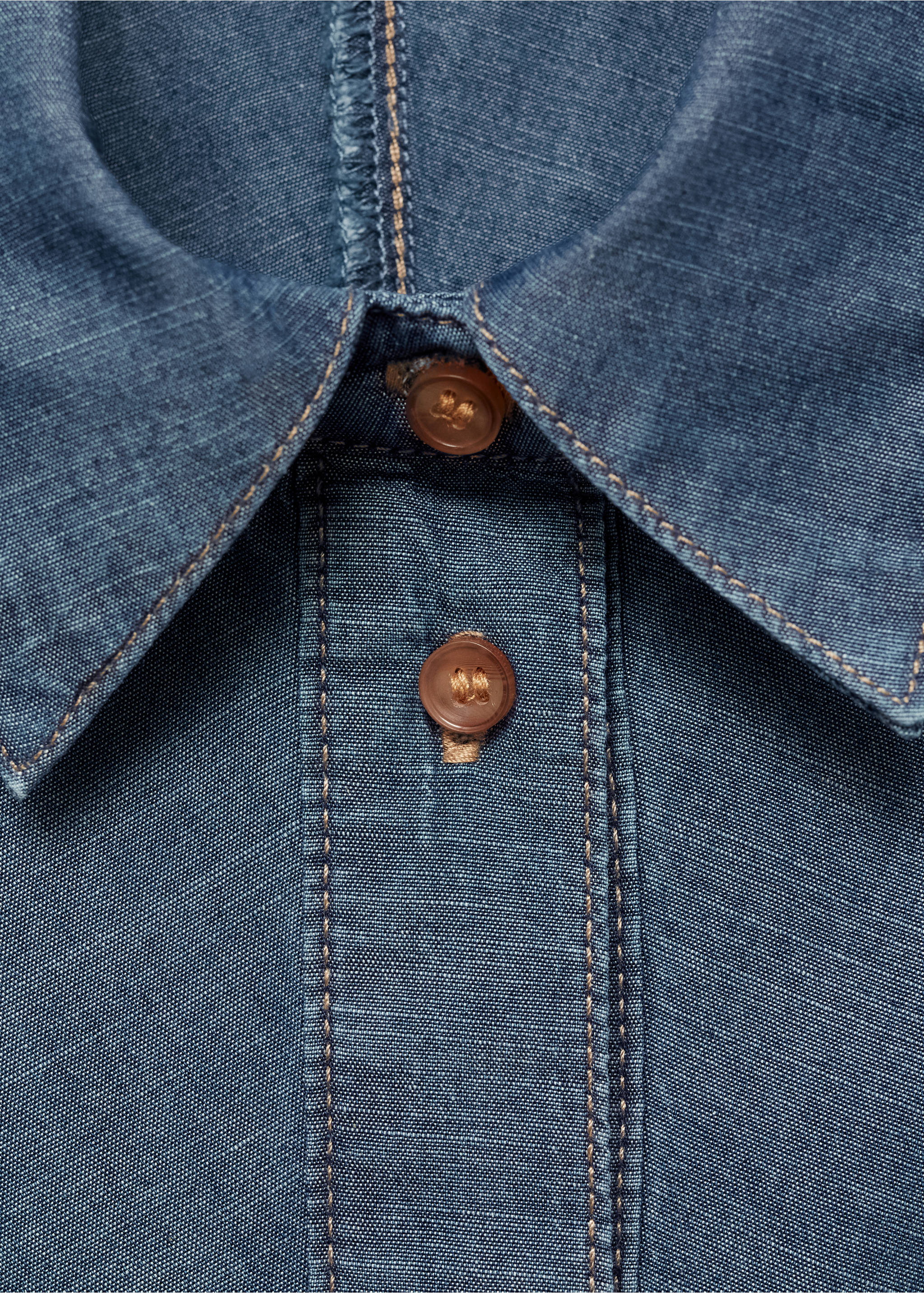 Jeans-Hemdblusenkleid - Detail des Artikels 0, Blau. Ref: 67008664-00.