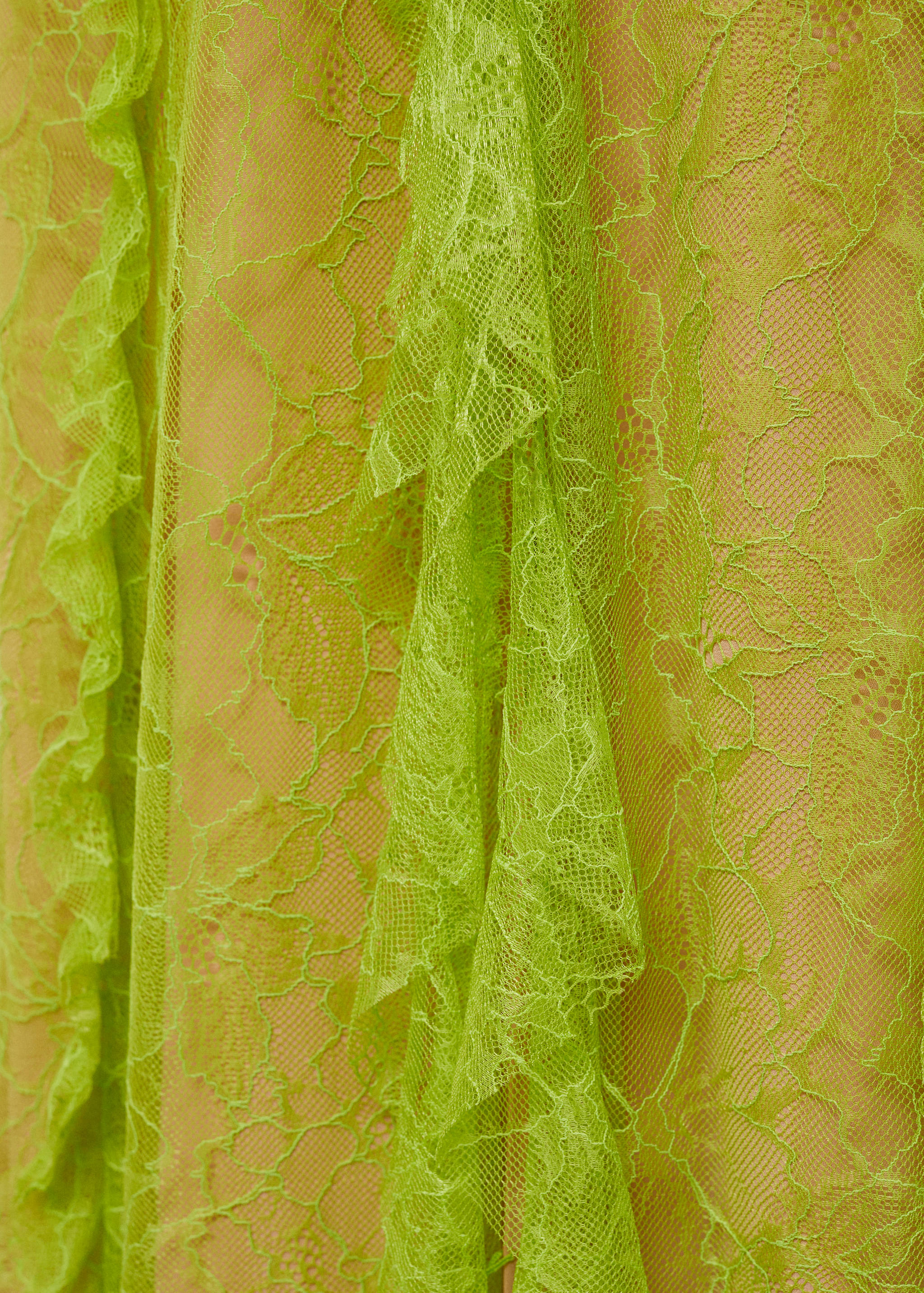 Vestido de renda com folhos - Pormenor do artigo 0