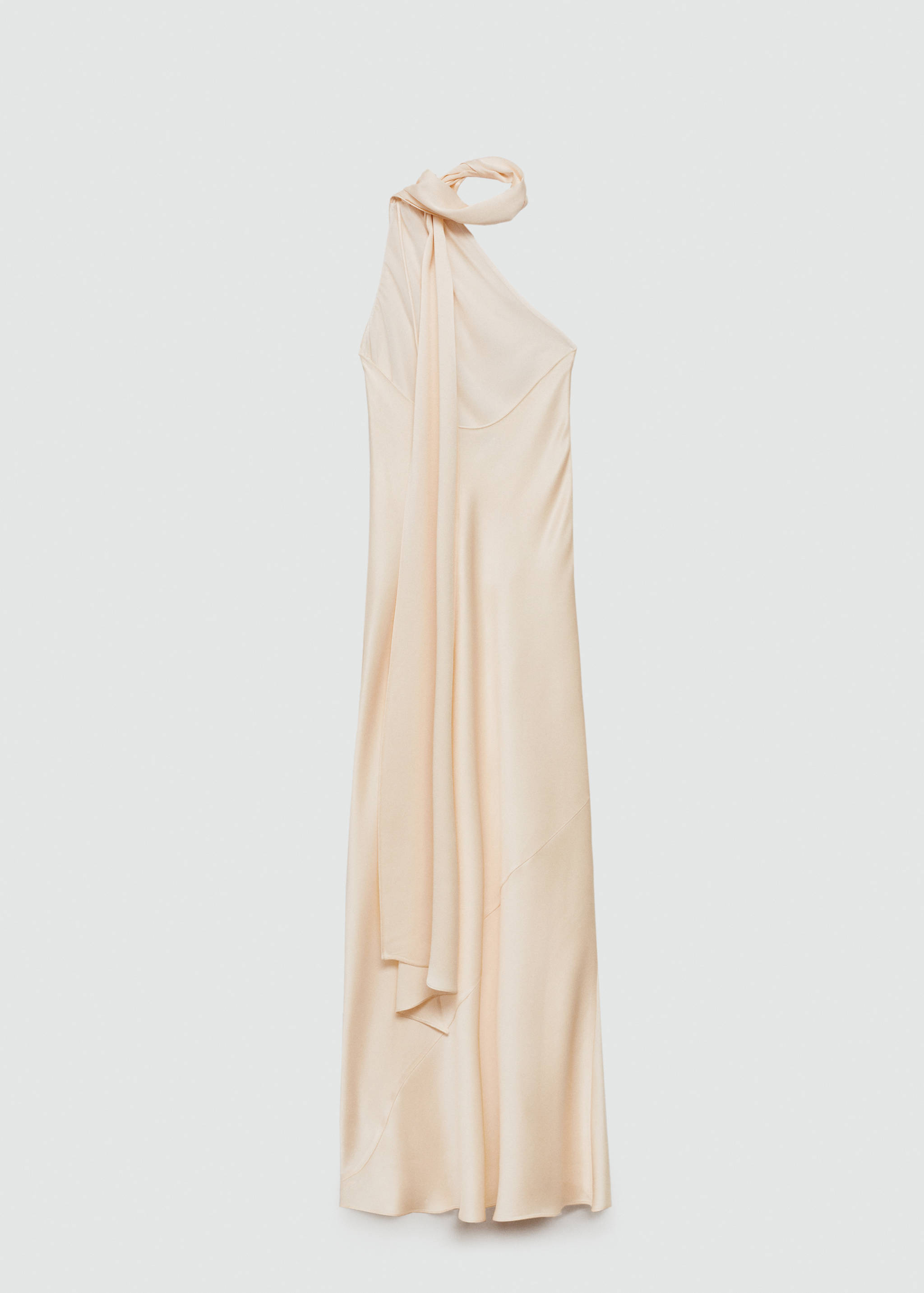 Asymmetrical bow-neck dress - Reverse of the article