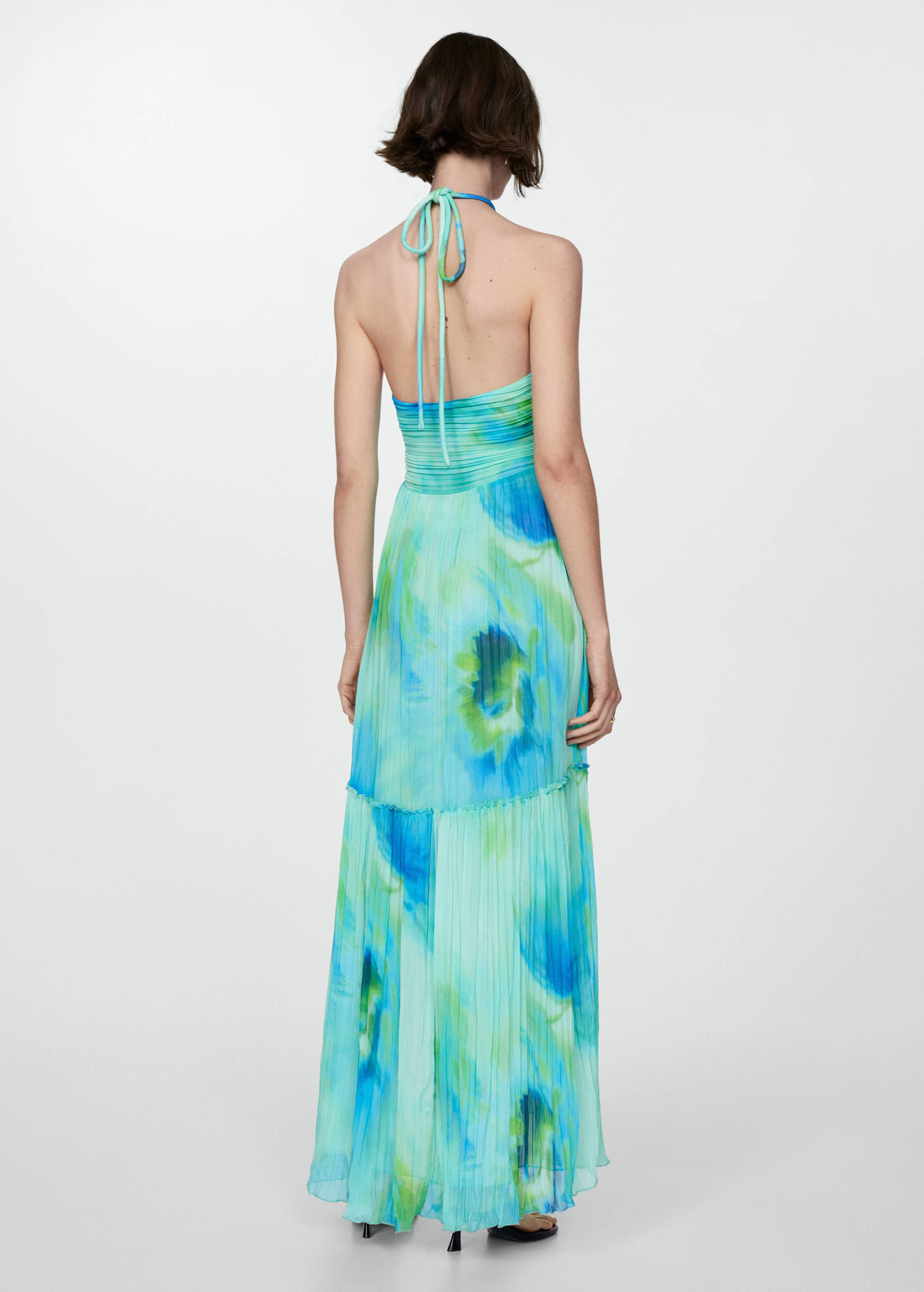 Printed halter-neck dress - Reverse of the article