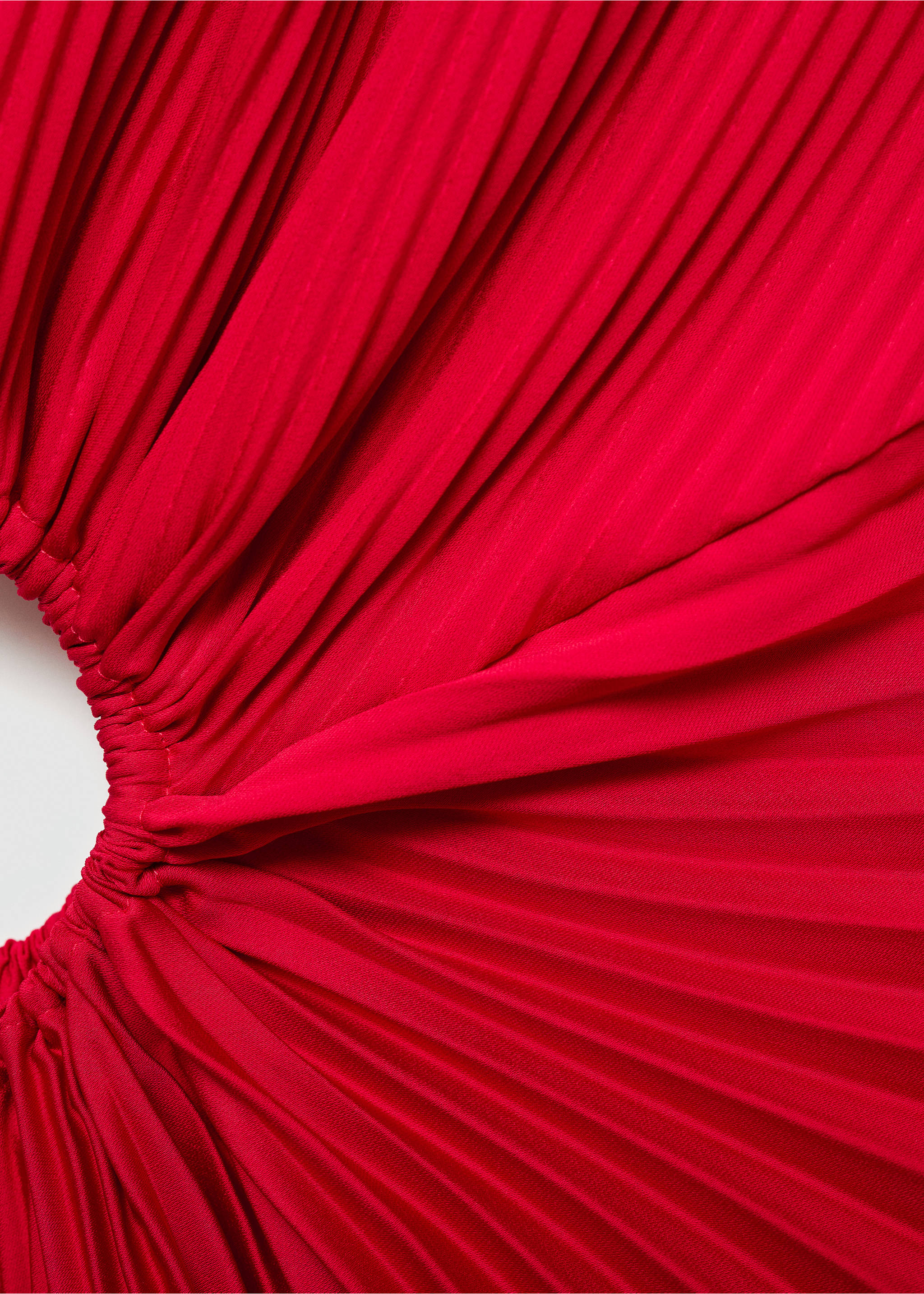 Assymetrisk plisserad klänning - Detaljer om artikeln 0, Röd. Ref: 67009258-00.