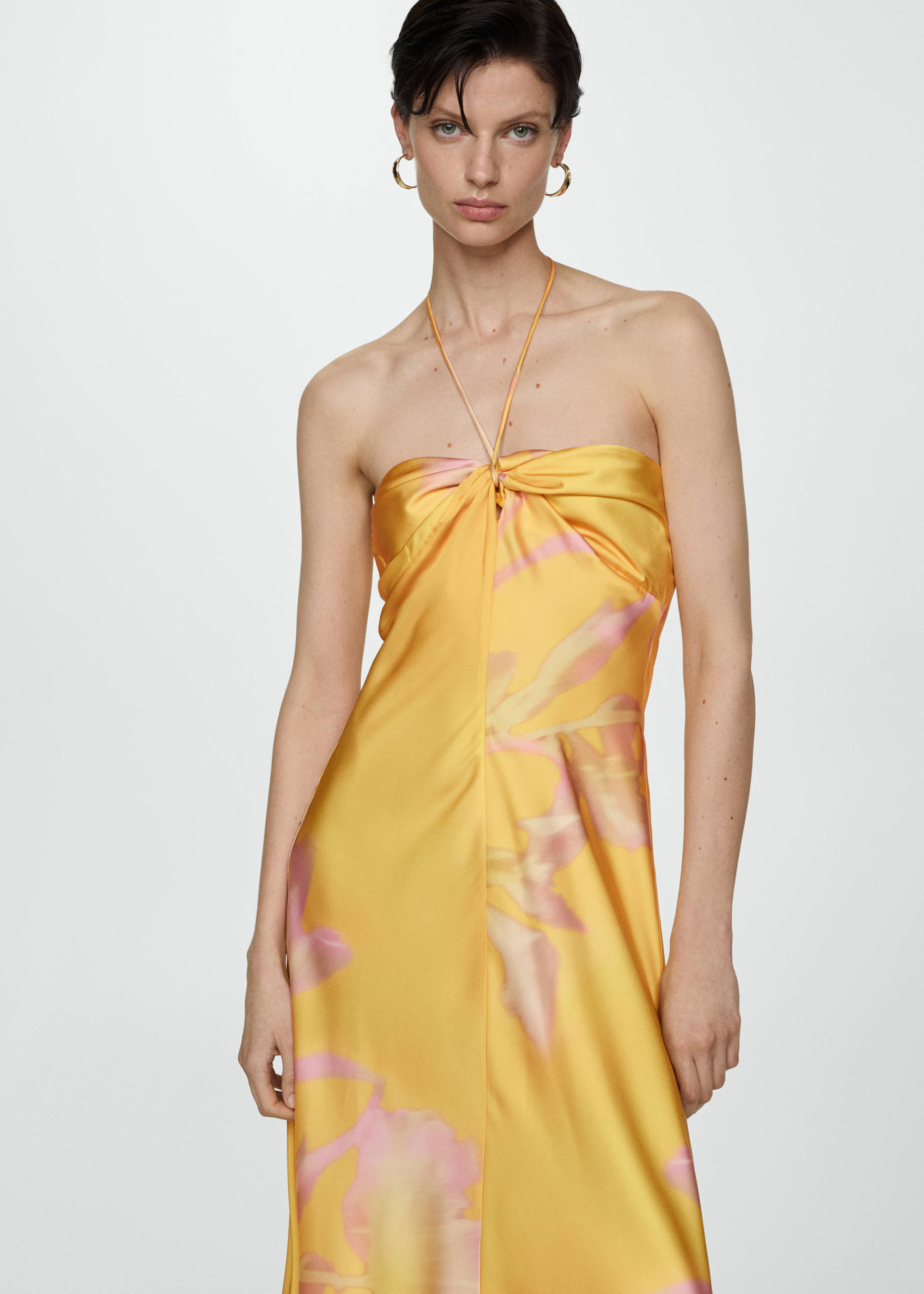 Printed satin dress - Medium plane