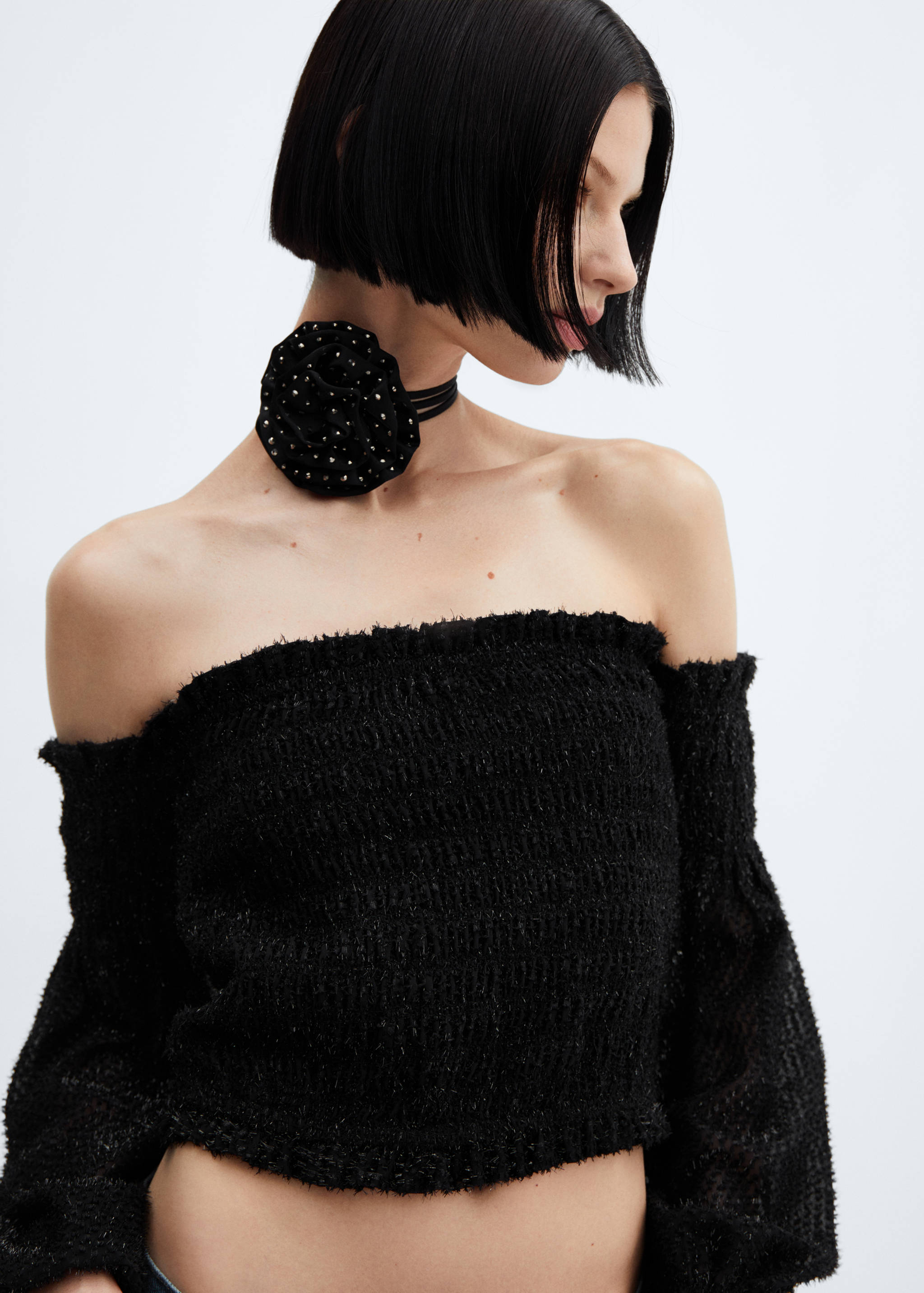 Choker-Kette mit Maxi-Blume - Allgemeine Ansicht