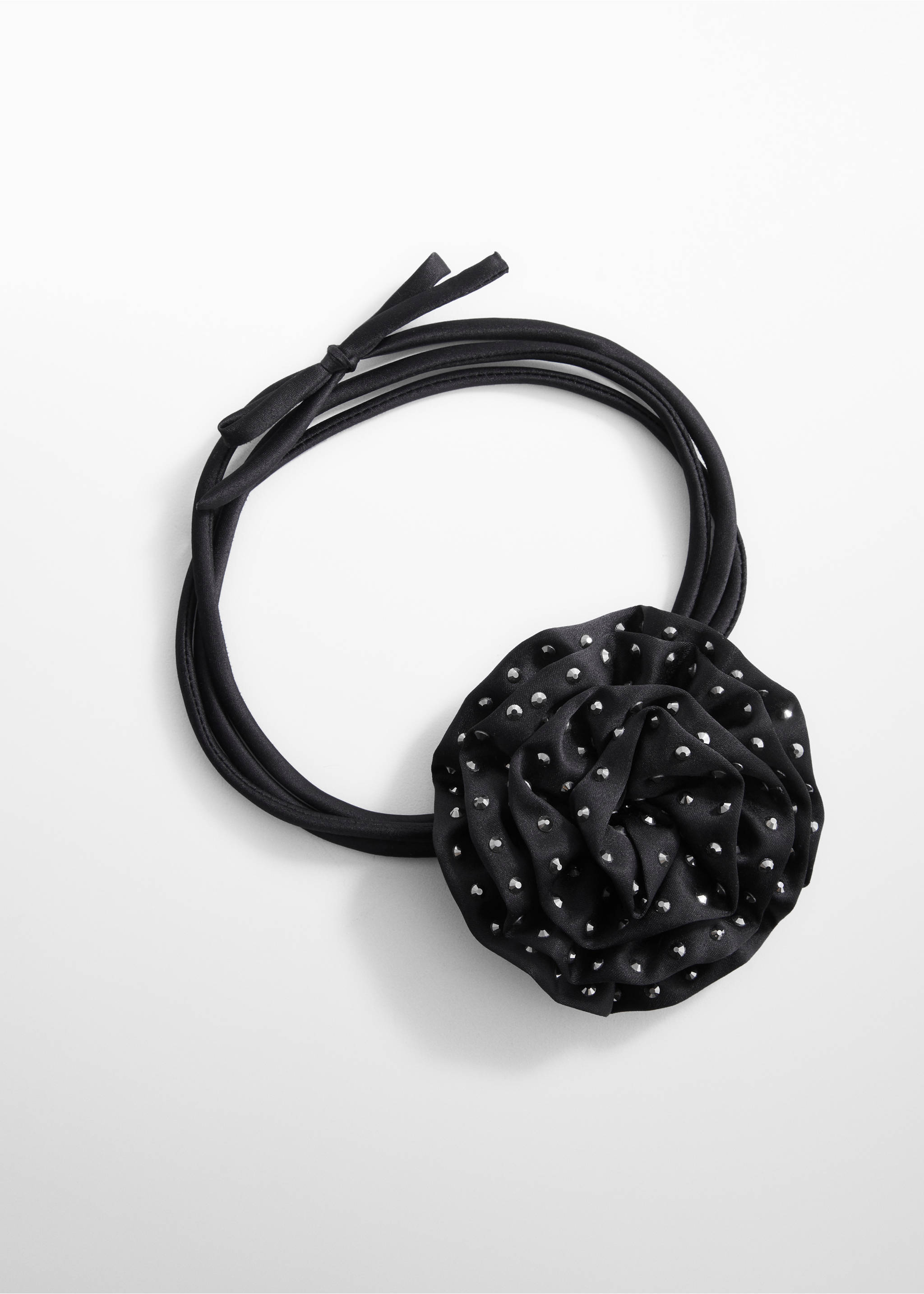 Choker-Kette mit Maxi-Blume - Artikel ohne Model, Schwarz. Ref: 67010268-00.