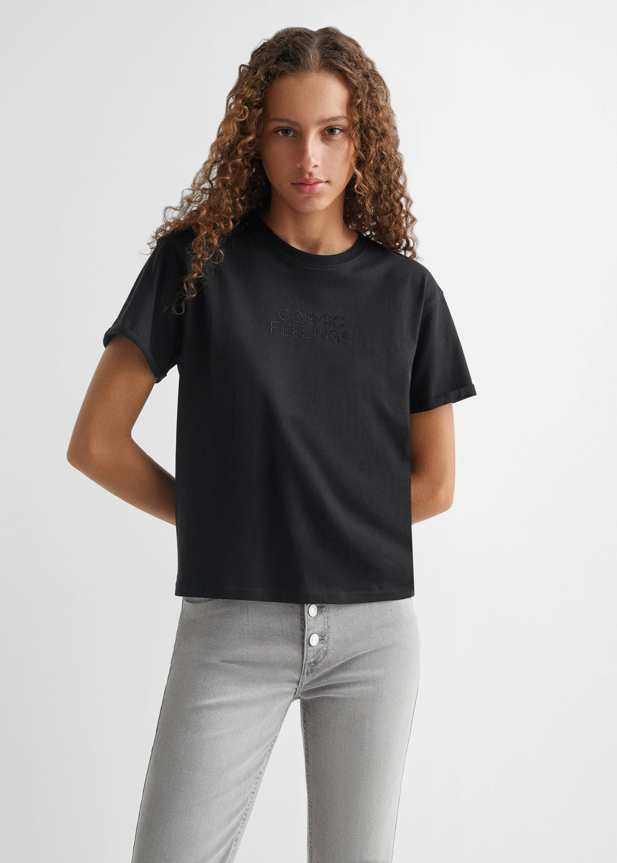 T-shirt message manches courtes - Plan moyen