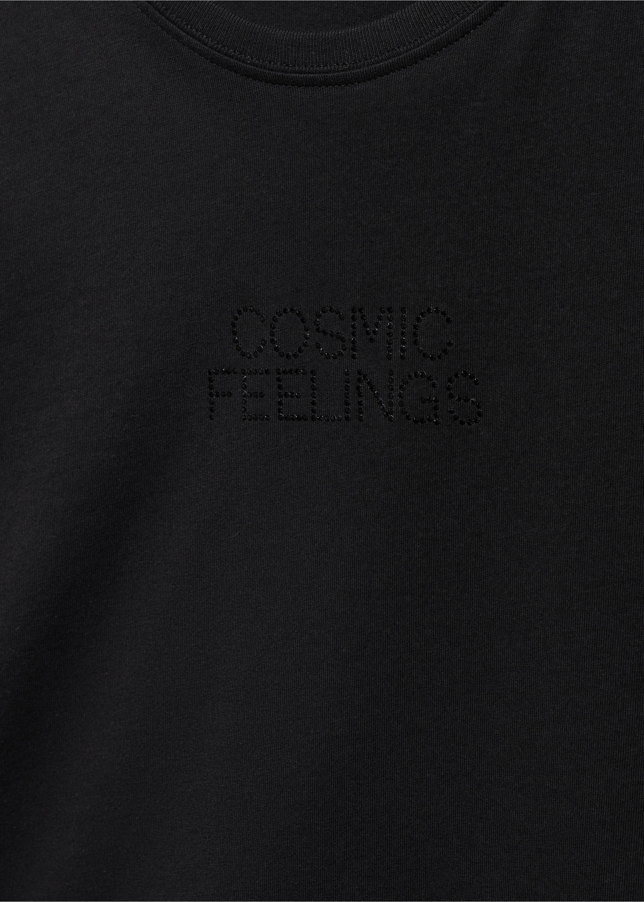 T-shirt message manches courtes - Détail de l'article 8, Noir. Ref: 67010275-00.