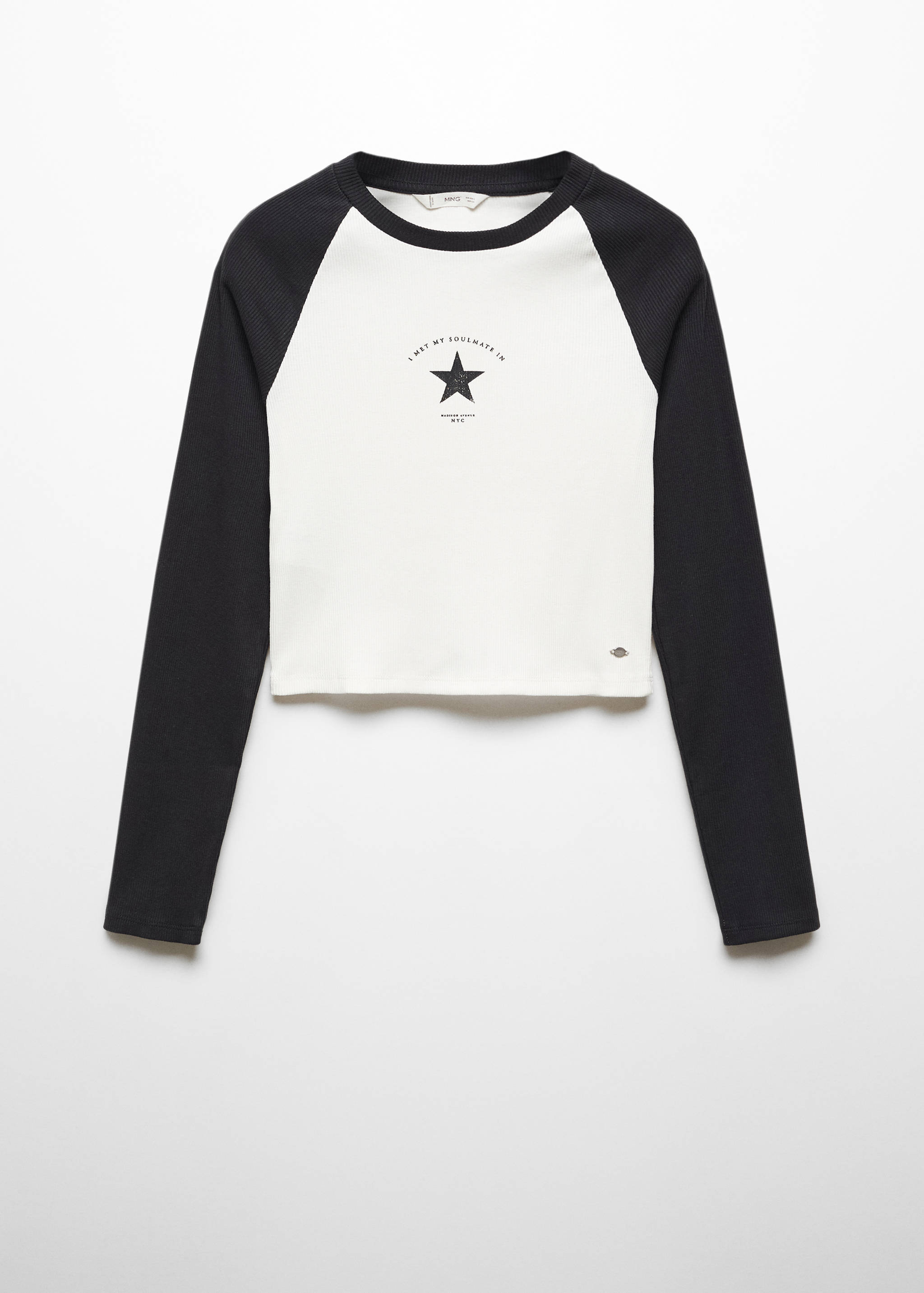 Message ribbed T-shirt - Article without model