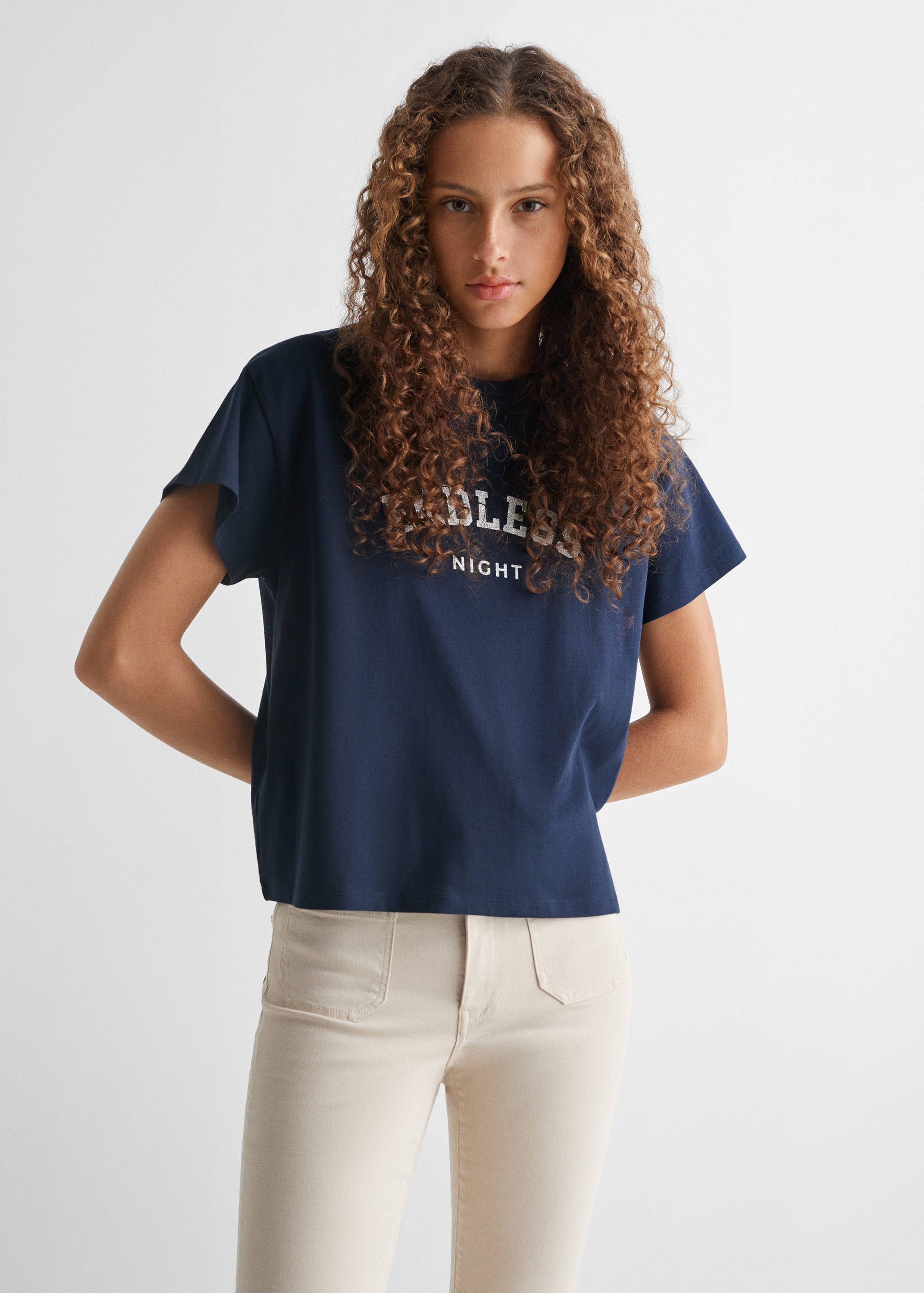 T-shirt message imprimé - Plan moyen