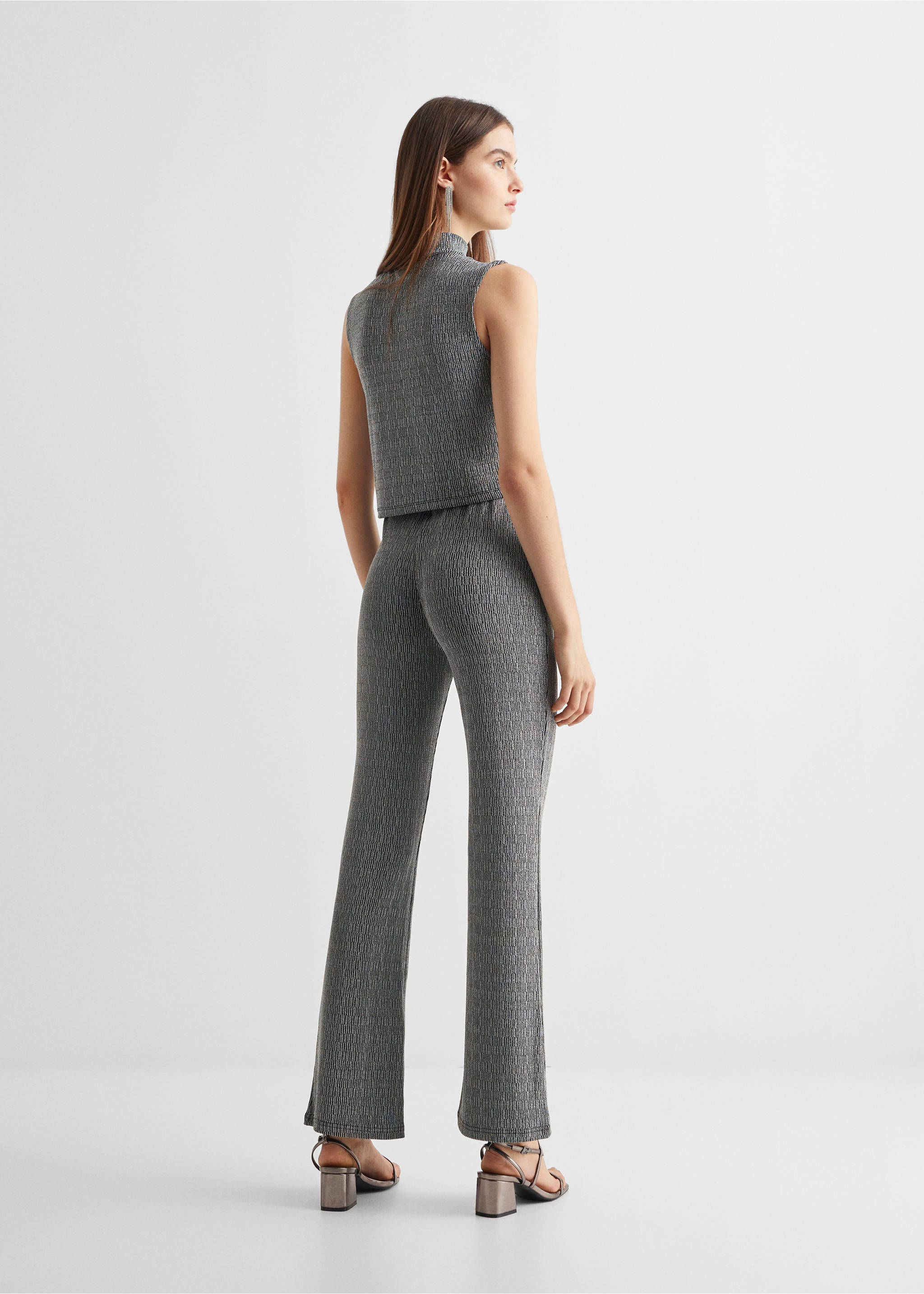 Glossed-effect leggings - Reverse of the article, Black. Ref: 67010287-00.