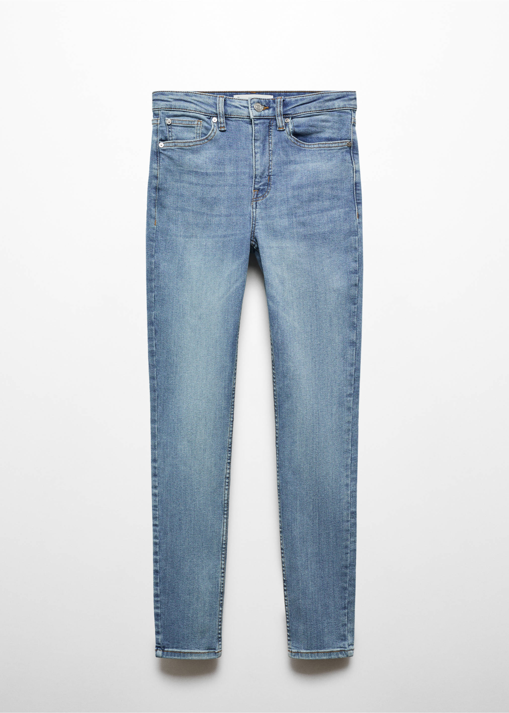 Jeans skinny med høyt liv - Artikkel uten modell, Halvblå. Ref: 67010288-00.