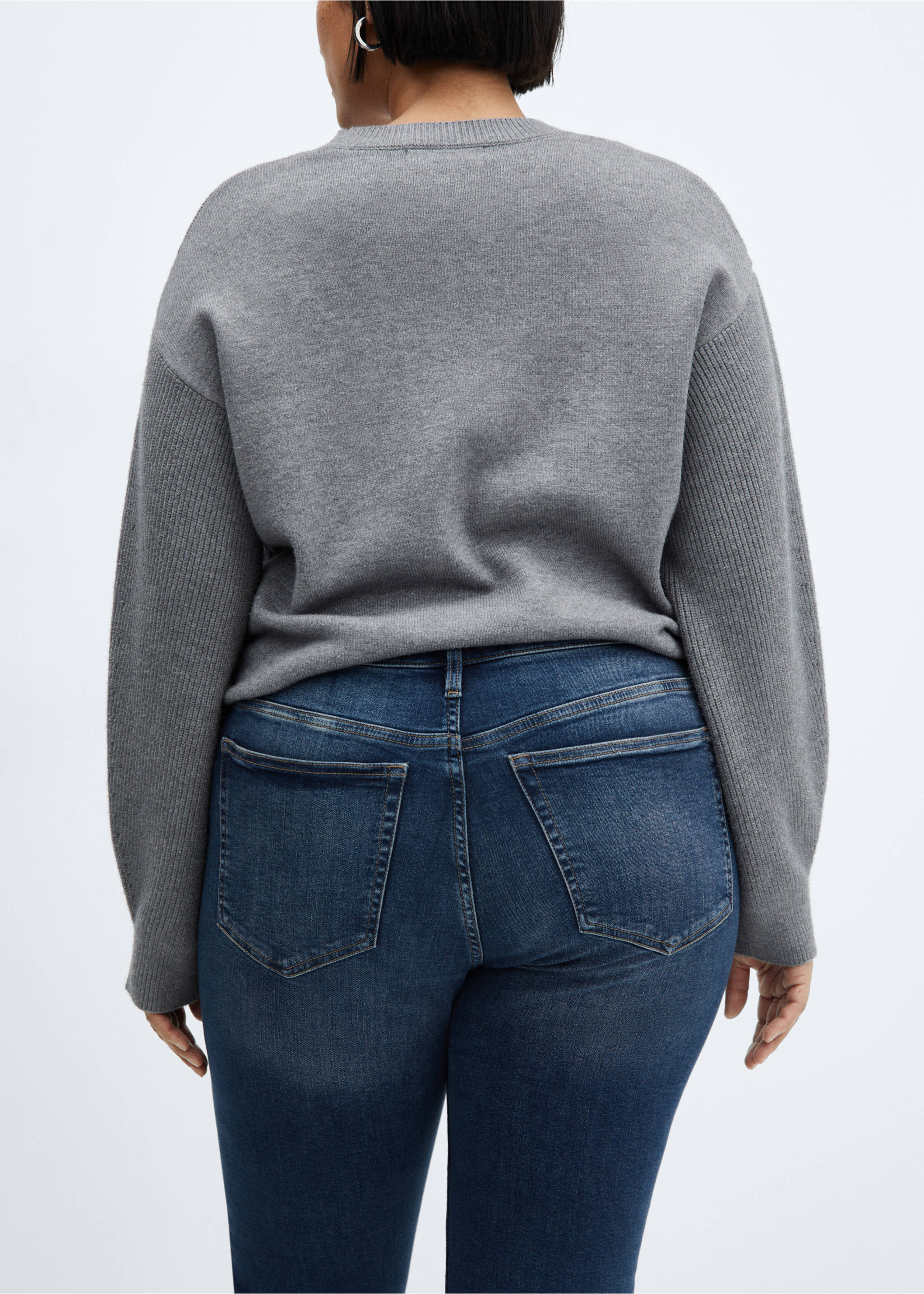 Jeans skinny med høyt liv - Artikkeldetalj 4, Mørk blå. Ref: 67010290-00.