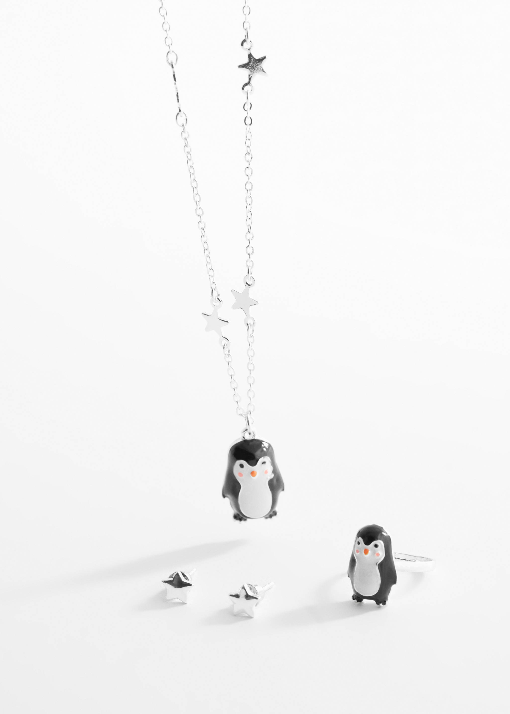 Necklace ring and earrings set - Medium plane