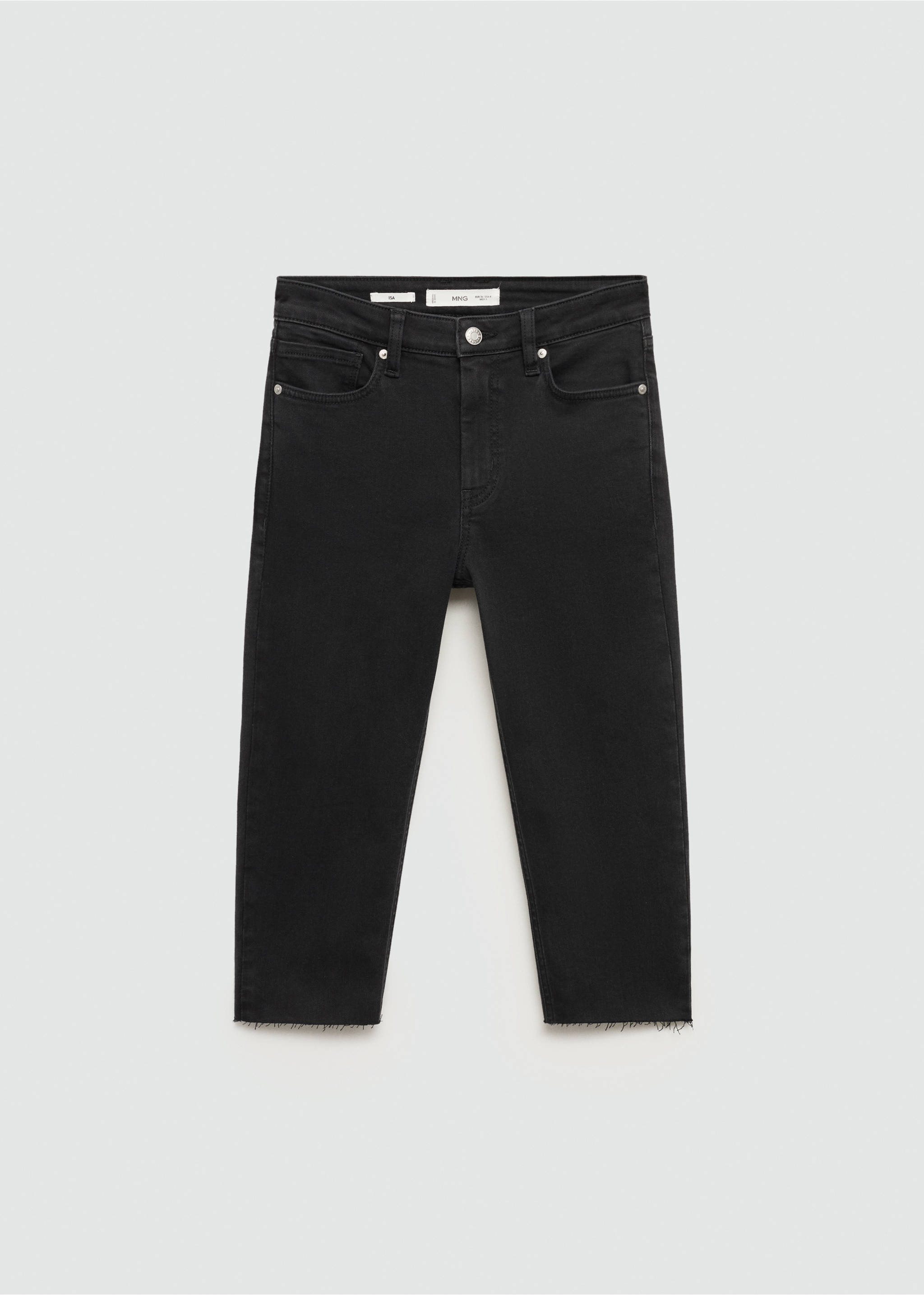 Skinny cropped jeans - Article without model, Black denim. Ref: 67010347-00.