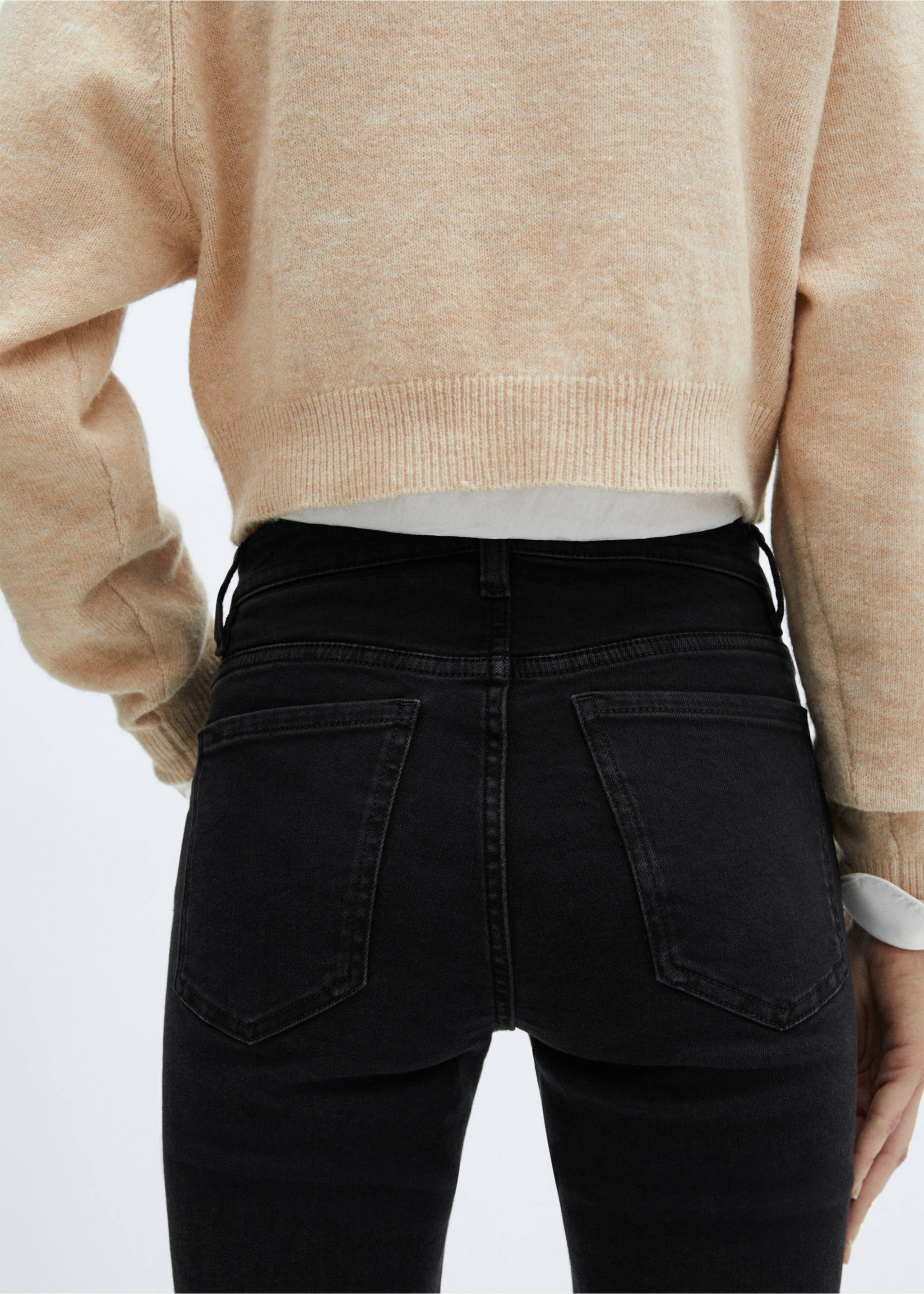 Sienna flared cropped jeans - Details of the article 6, Black denim. Ref: 67010348-00.