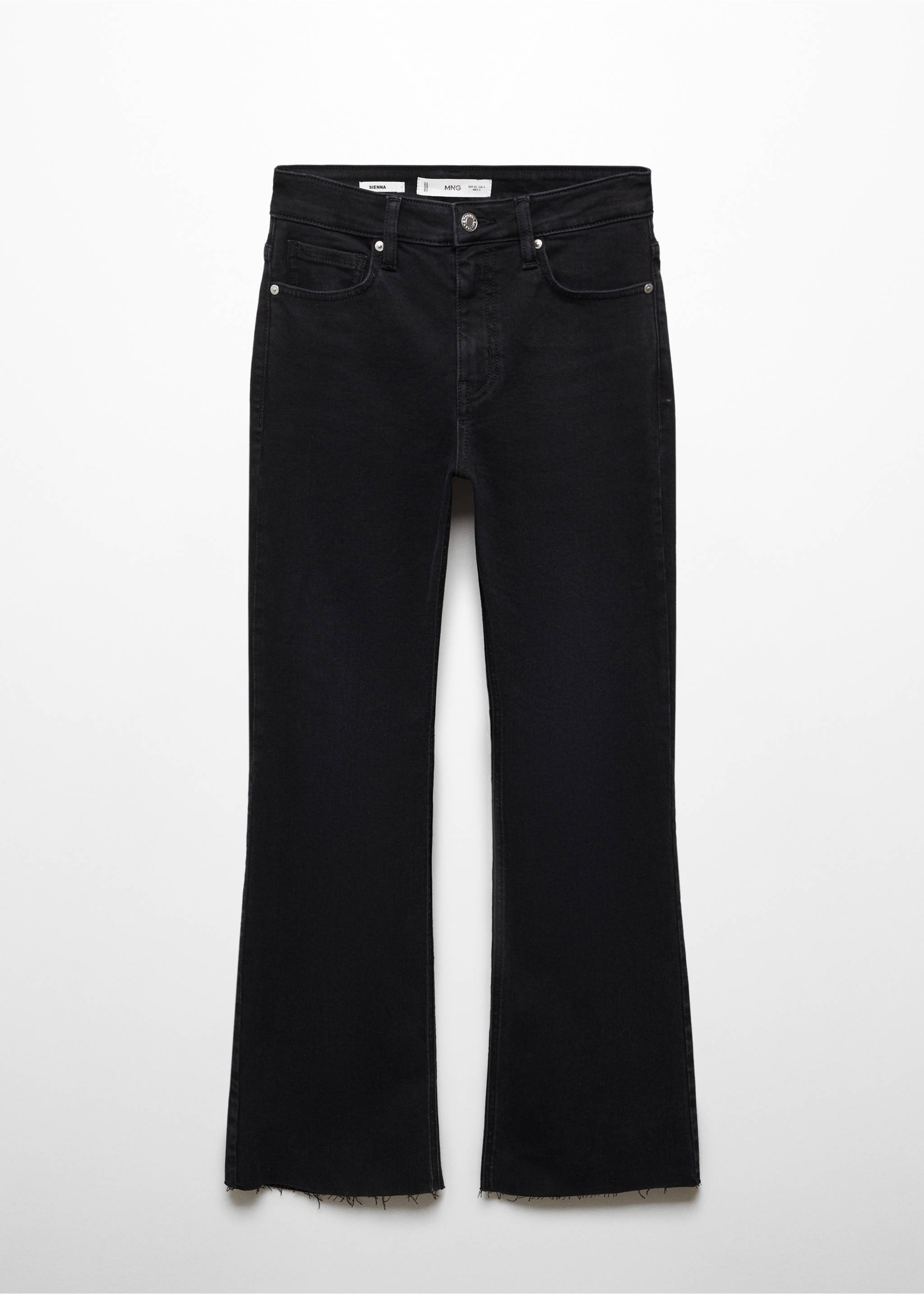 Sienna flared cropped jeans - Article without model, Black denim. Ref: 67010348-00.
