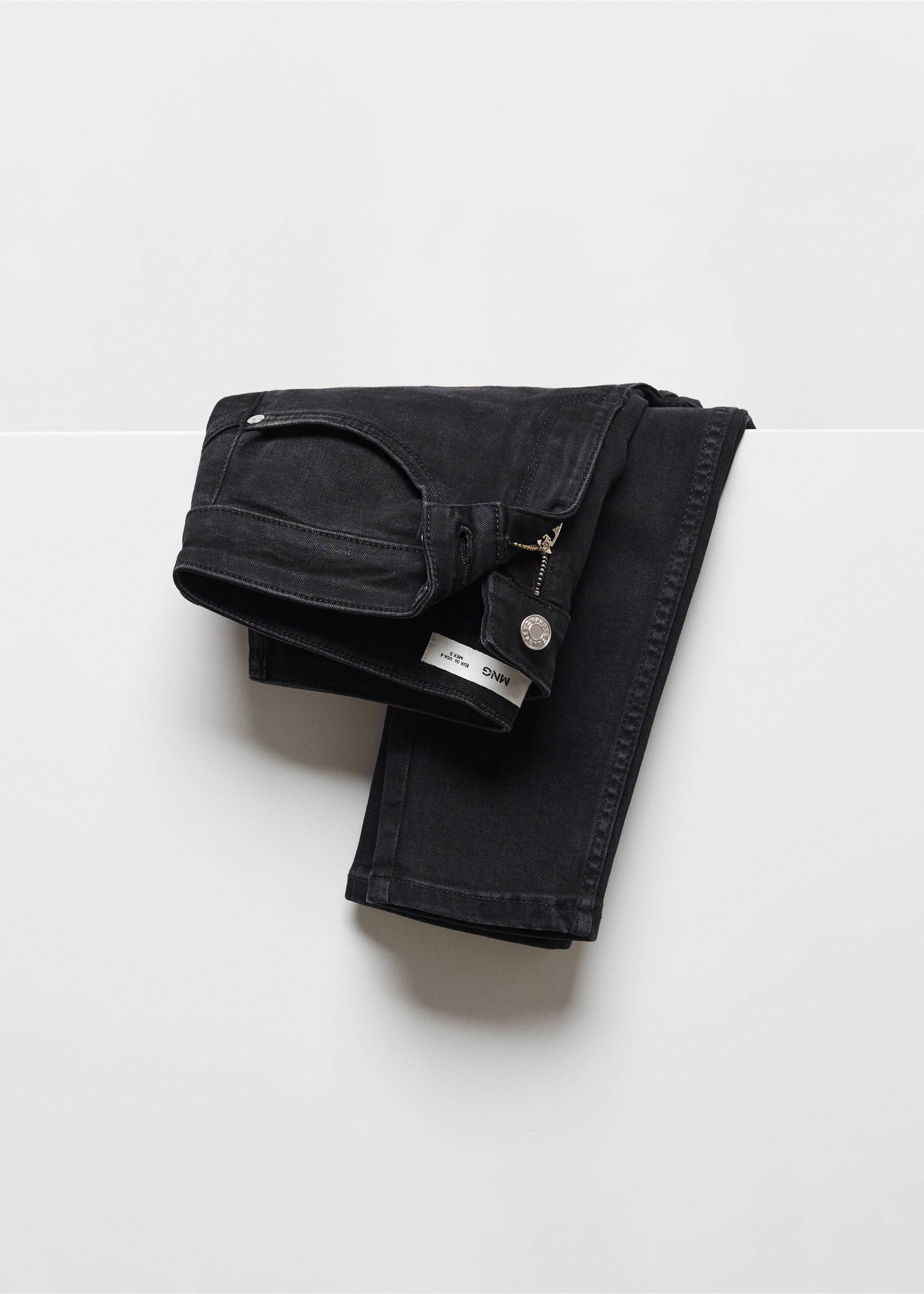 Skinny push-up jeans - Details of the article 8, Black denim. Ref: 67010379-00.
