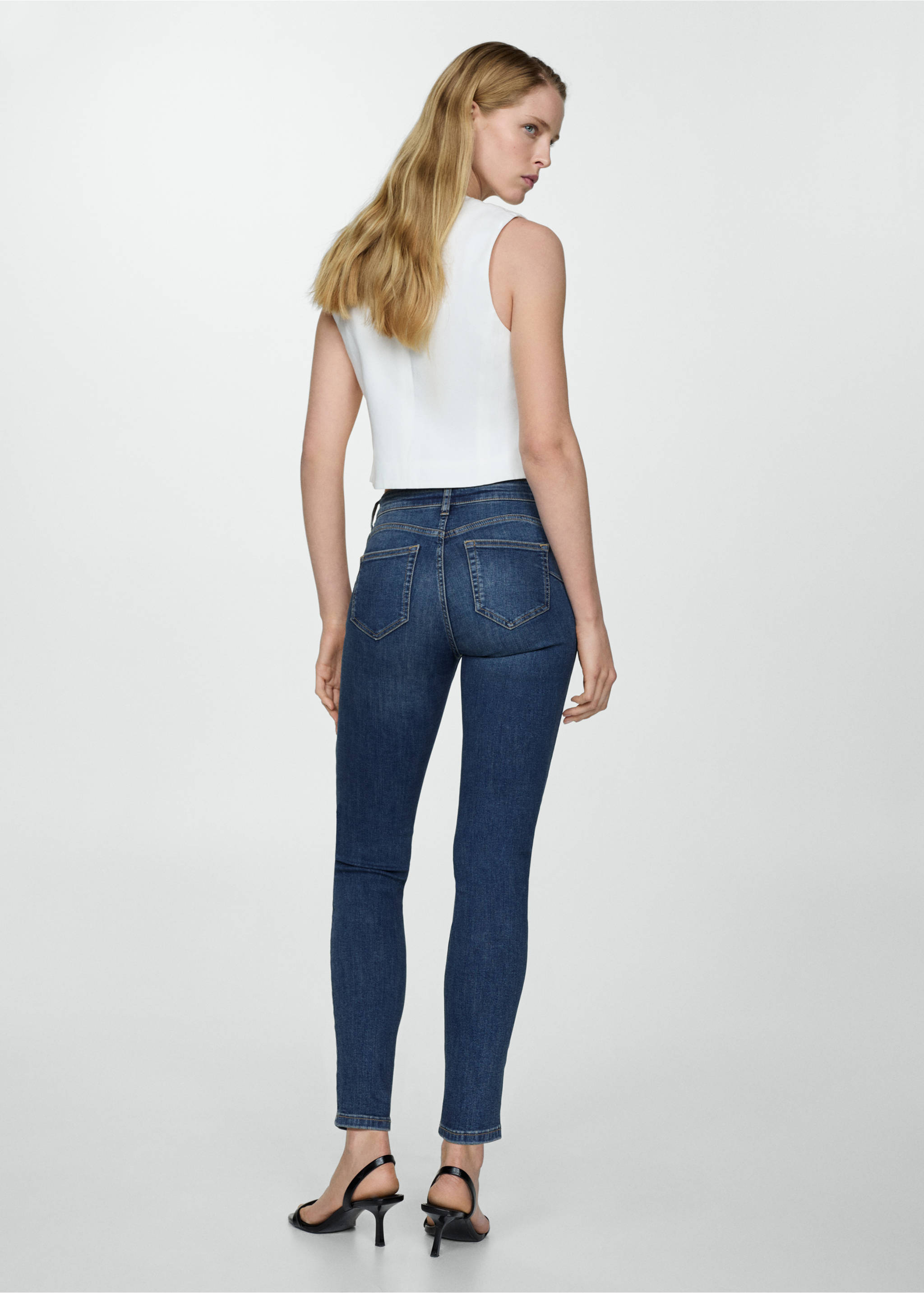 Skinny push-up jeans - Reverse of the article, Dark Blue. Ref: 67010381-00.