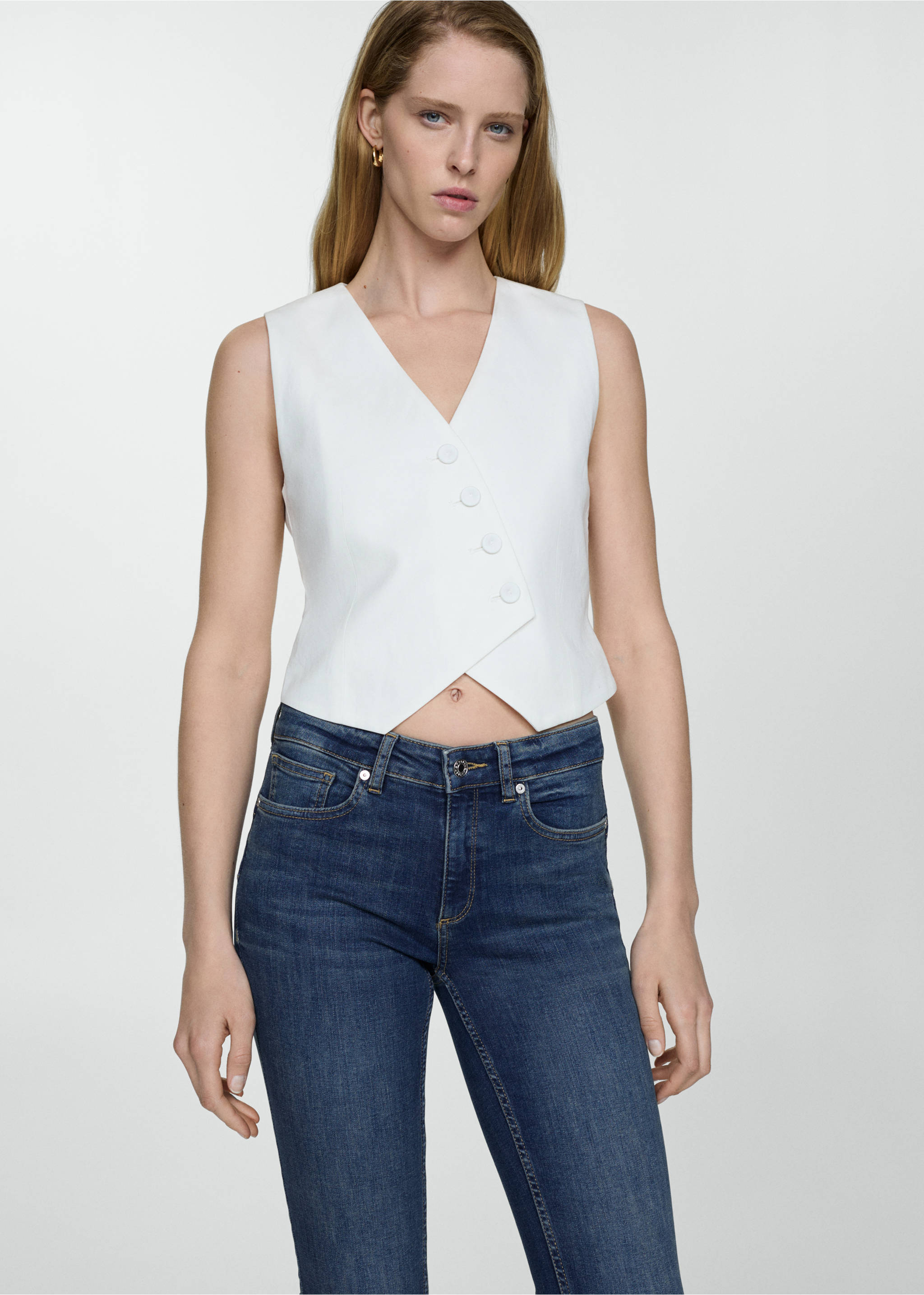 Skinny push-up jeans - Details of the article 1, Dark Blue. Ref: 67010381-00.