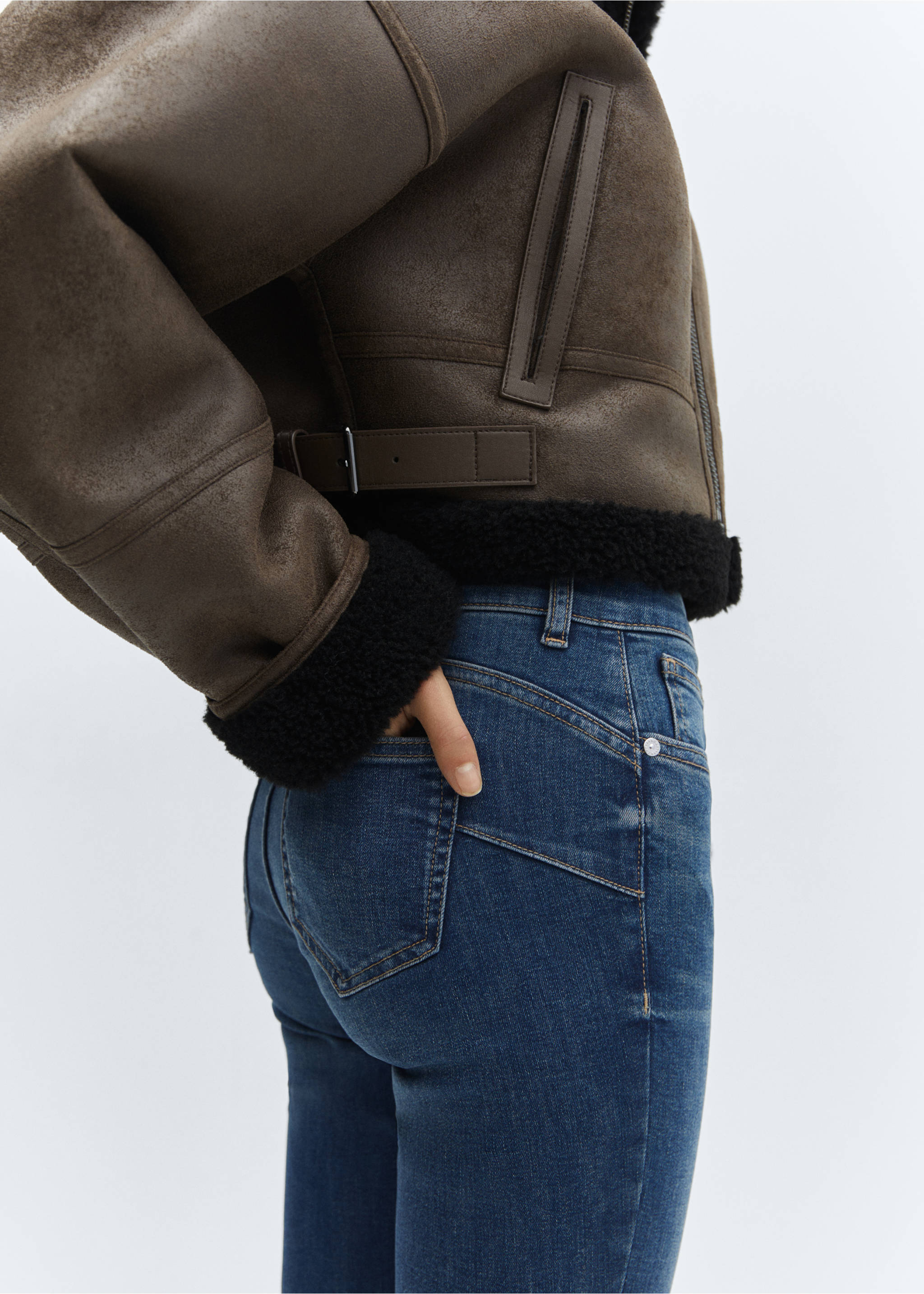 Skinny push-up jeans - Details of the article 2, Dark Blue. Ref: 67010381-00.
