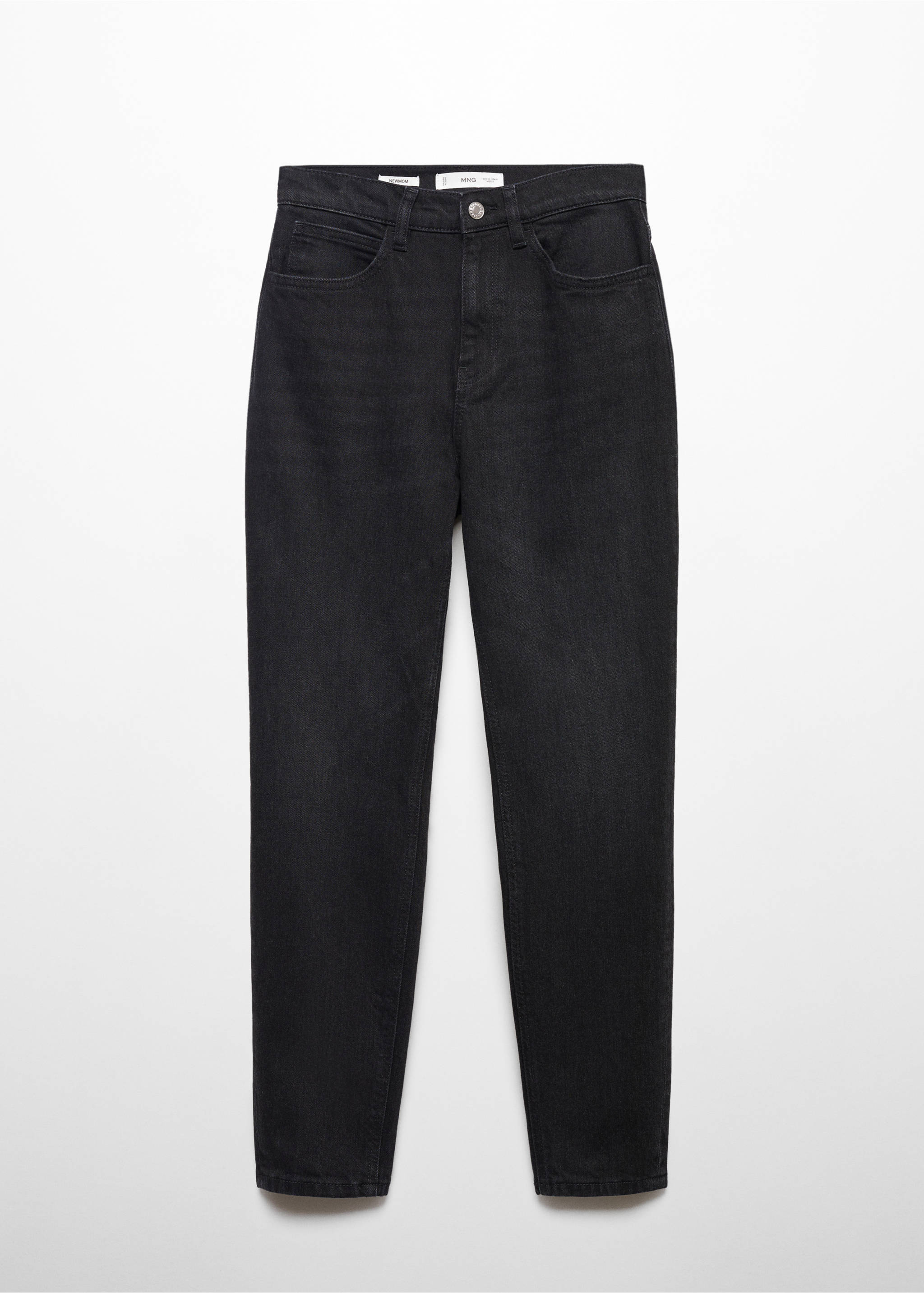Jeans Newmom comfort med høyt liv - Artikkel uten modell, Black denim. Ref: 67010384-00.