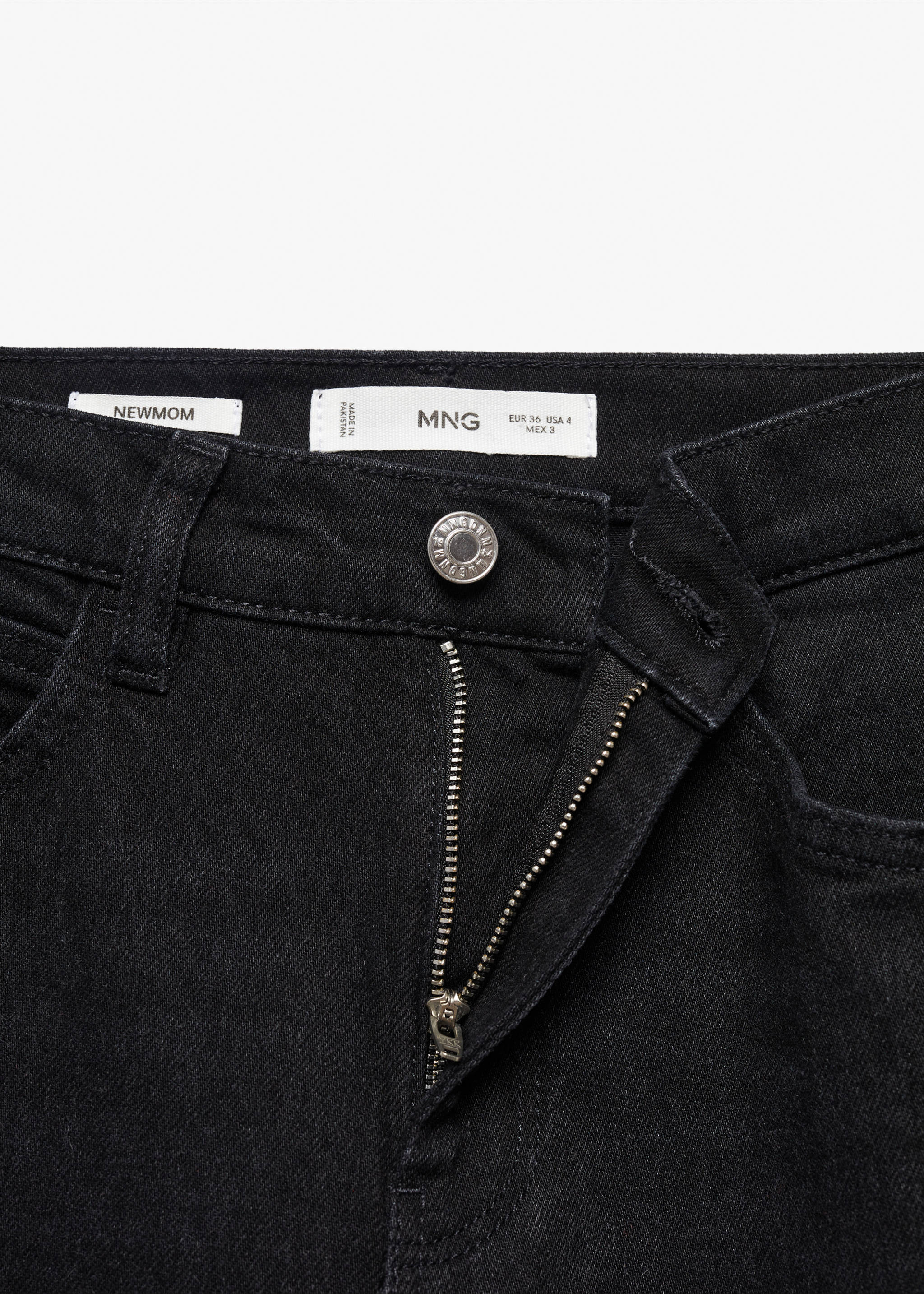 Jeans Newmom comfort med høyt liv - Artikkeldetalj 8, Black denim. Ref: 67010384-00.