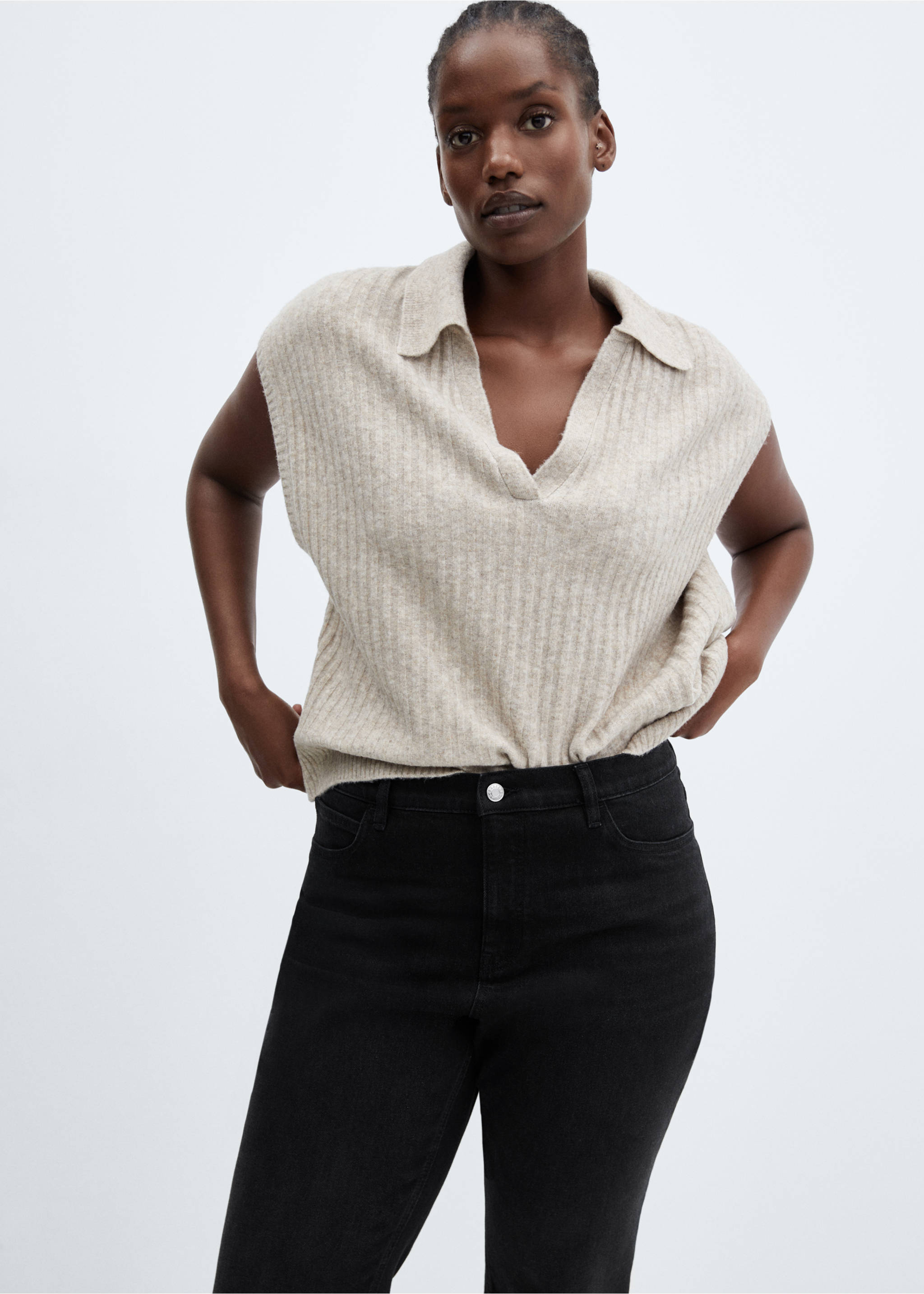 Jeans Newmom comfort med høyt liv - Artikkeldetalj 5, Black denim. Ref: 67010384-00.