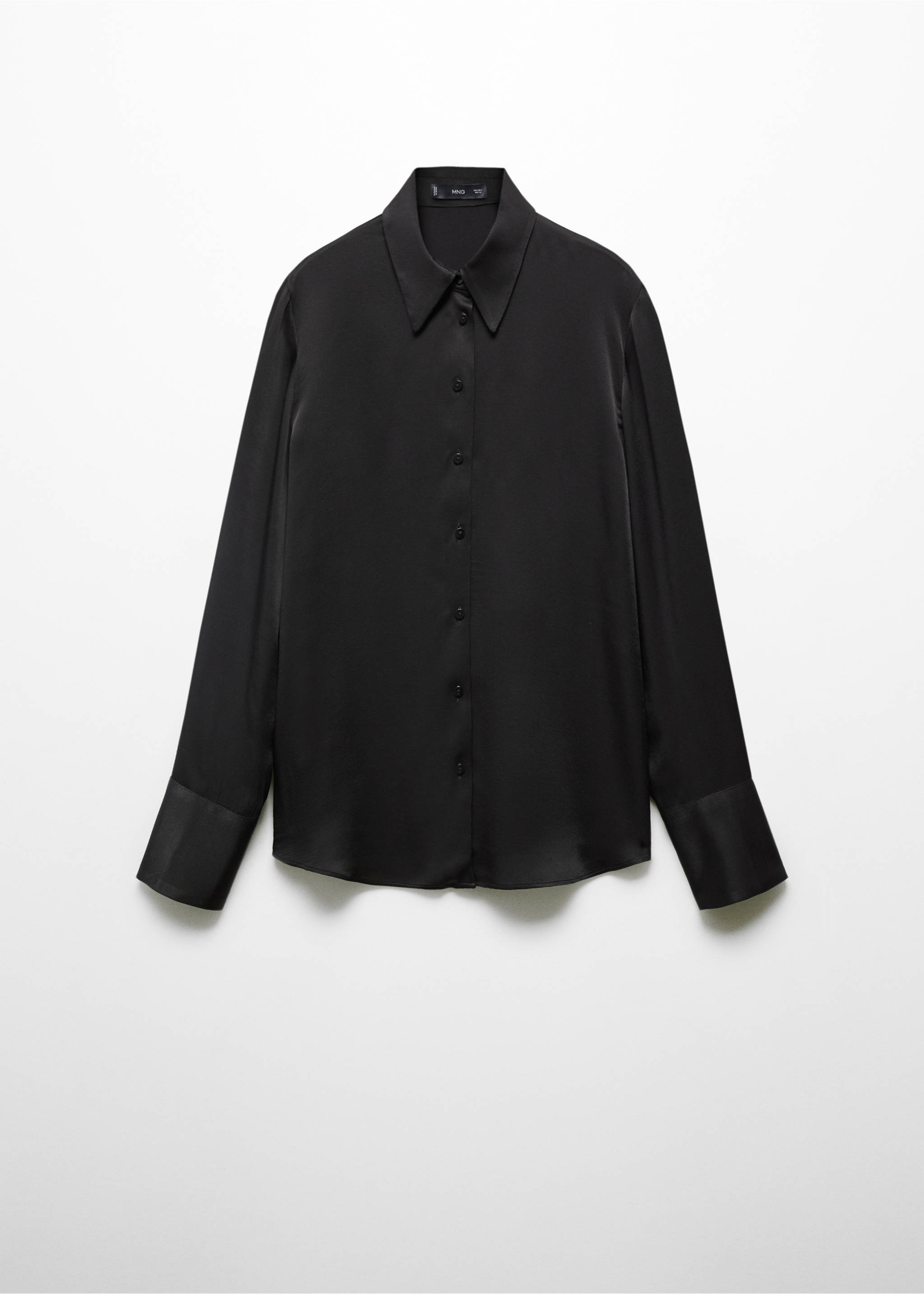 Satin finish flowy shirt - Article without model, Black. Ref: 67010439-00.