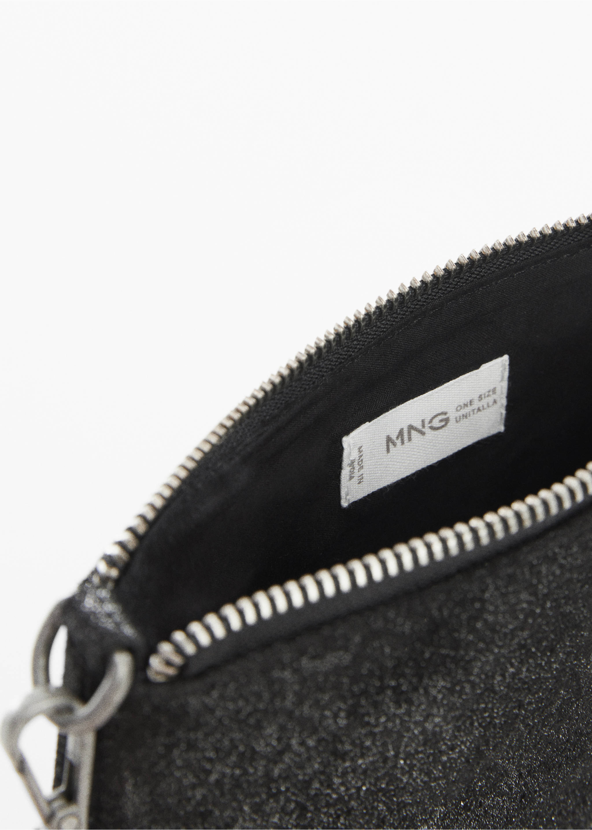 Leather shoulder bag - Details of the article 2, Dark Silver. Ref: 67010441-00.