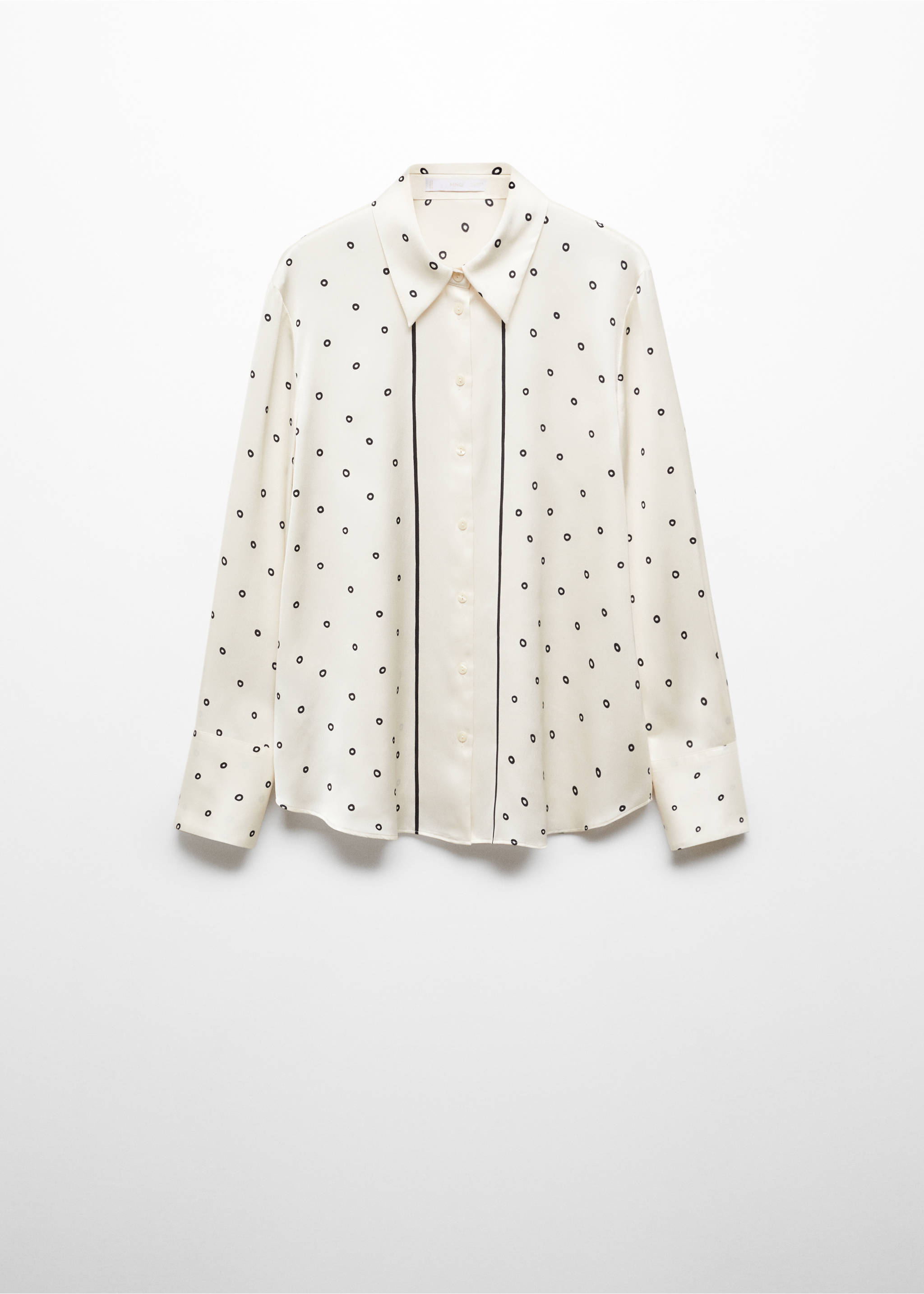 Satin finish flowy shirt - Article without model, Vanilla. Ref: 67010444-00.