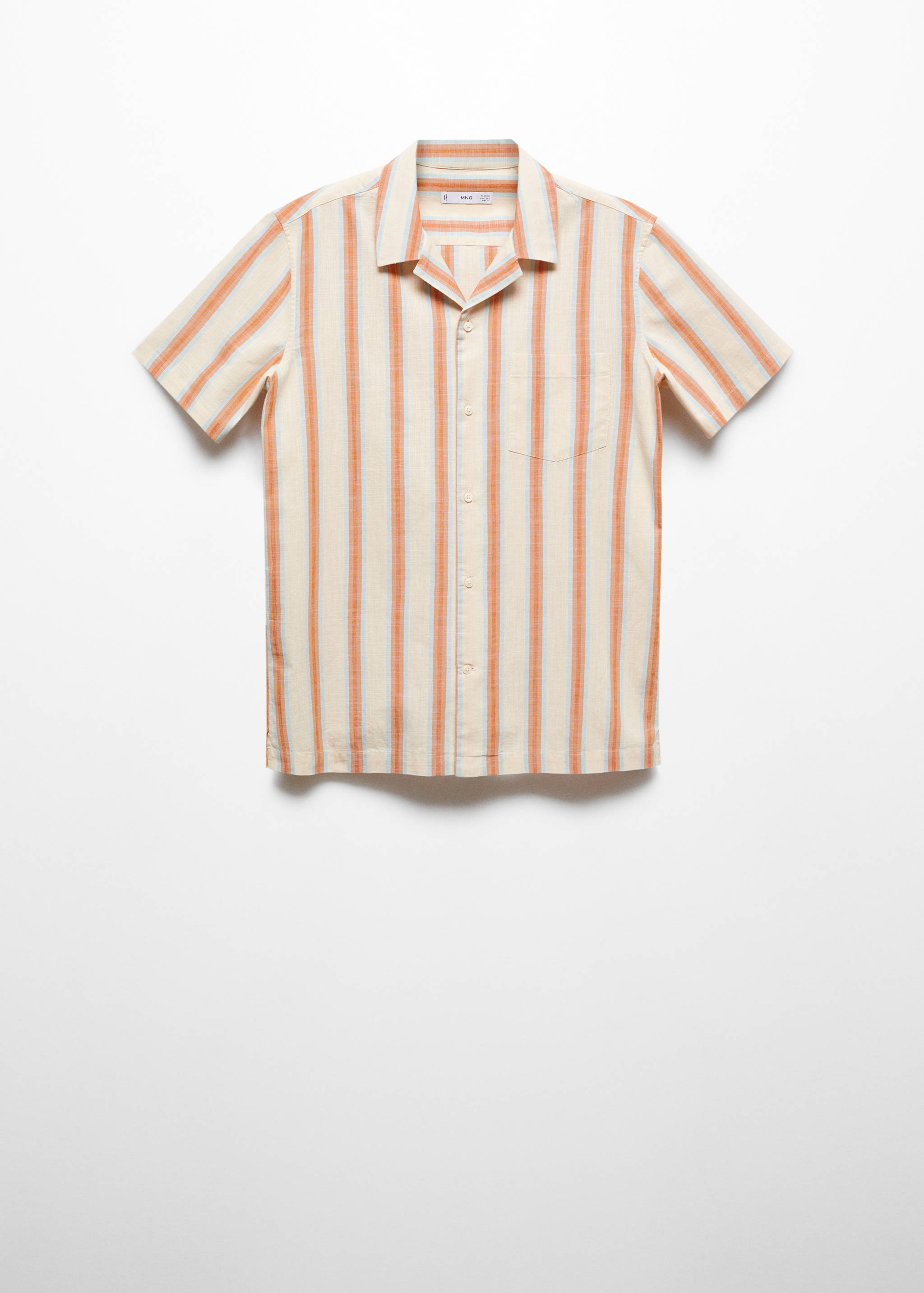 Camisa regular fit com estampado às riscas - Artigo sem modelo