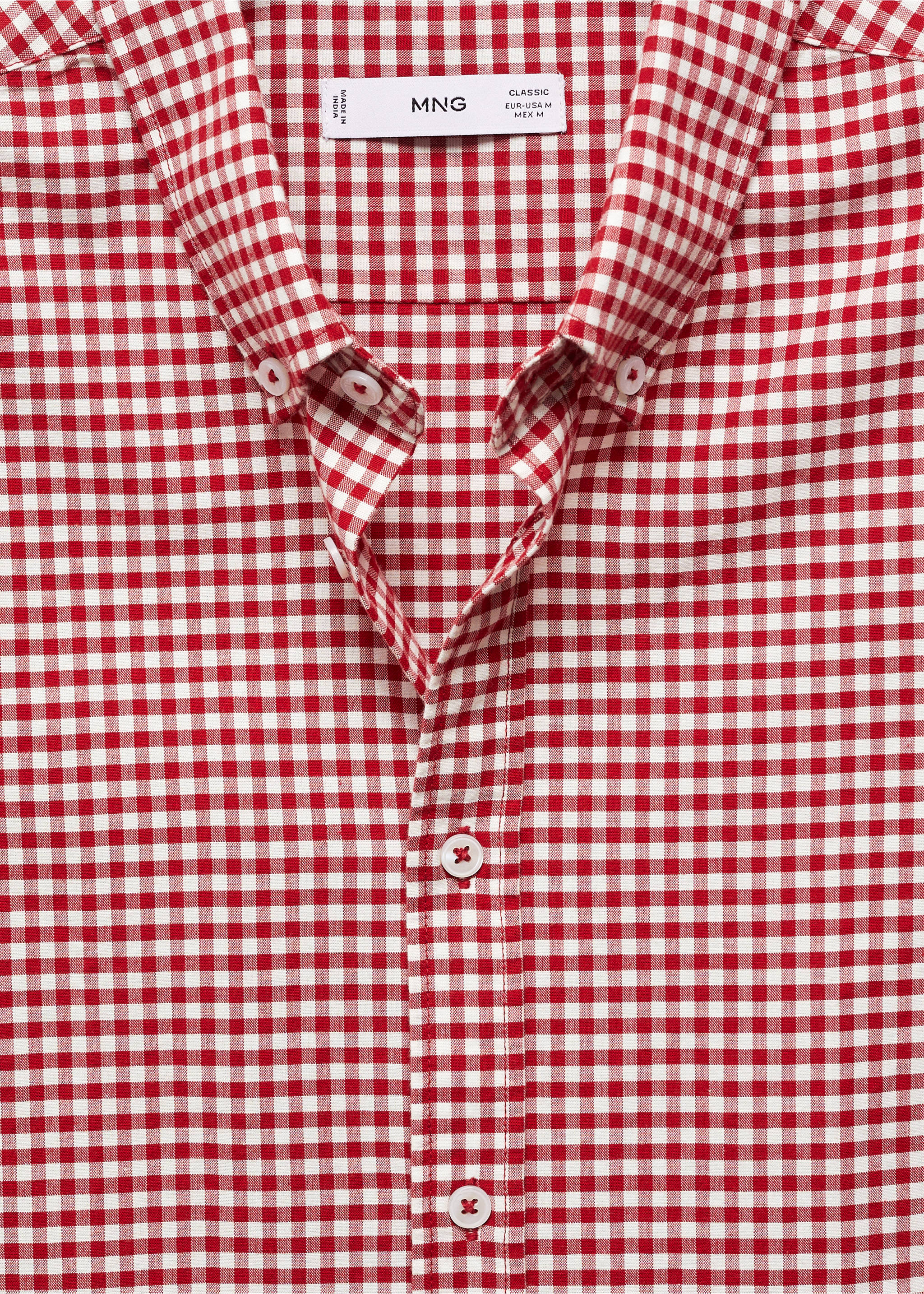 Skjorte i 100% bomull med trykk - Artikkeldetalj 8, Rød. Ref: 67010453-00.