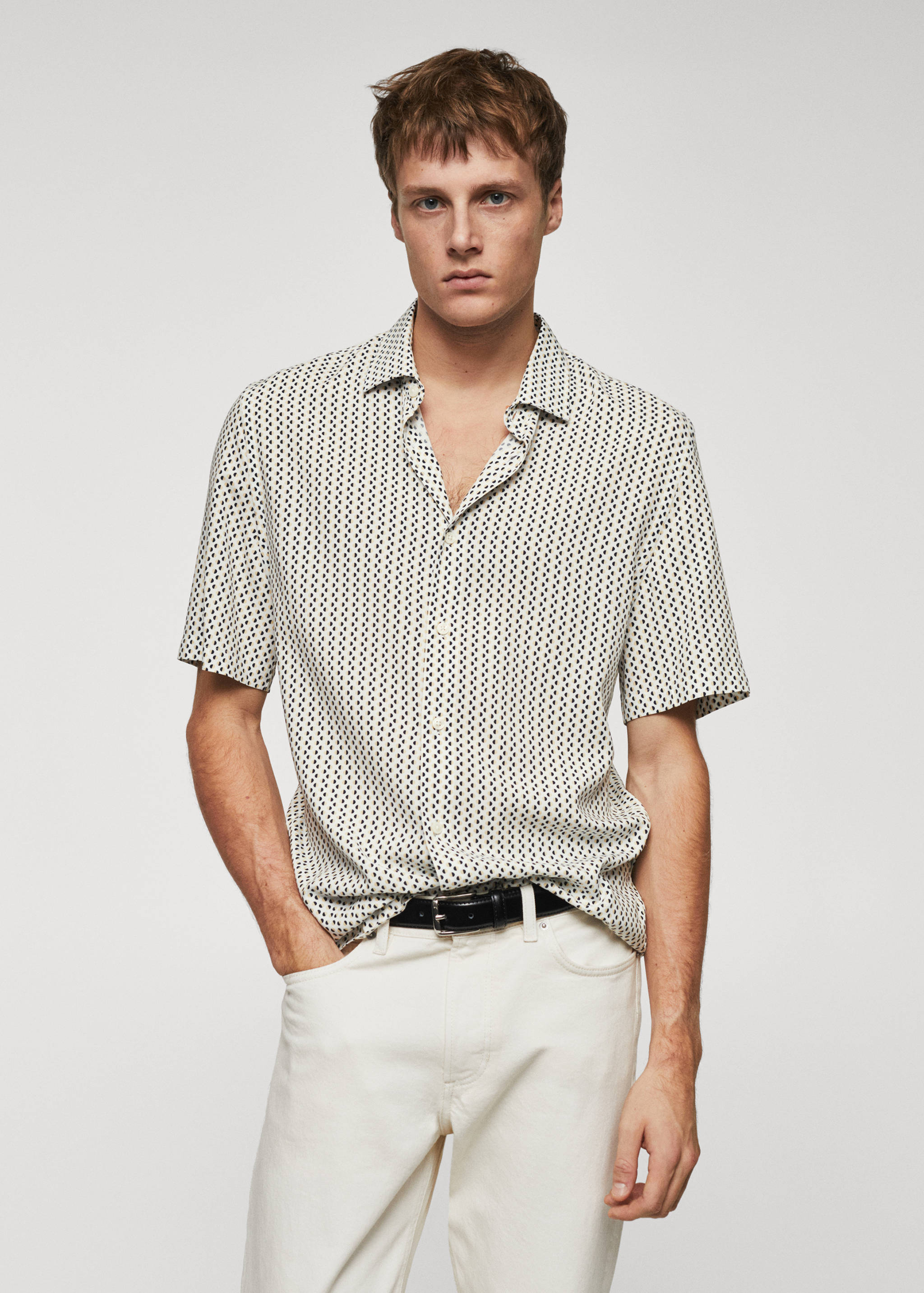 Short-sleeve polka-dot shirt - Medium plane