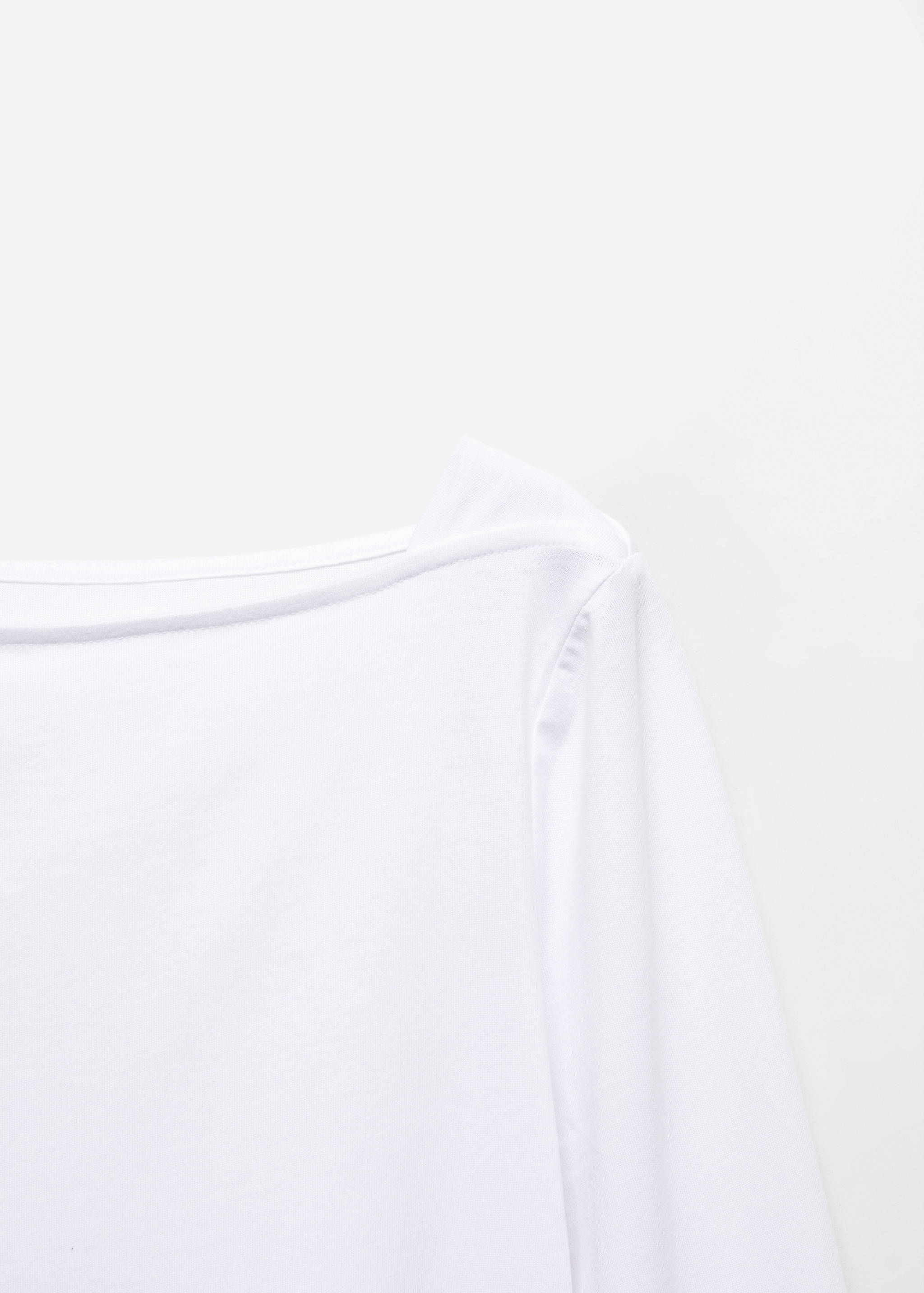 Cotton boat neck t-shirt - Details of the article 8
