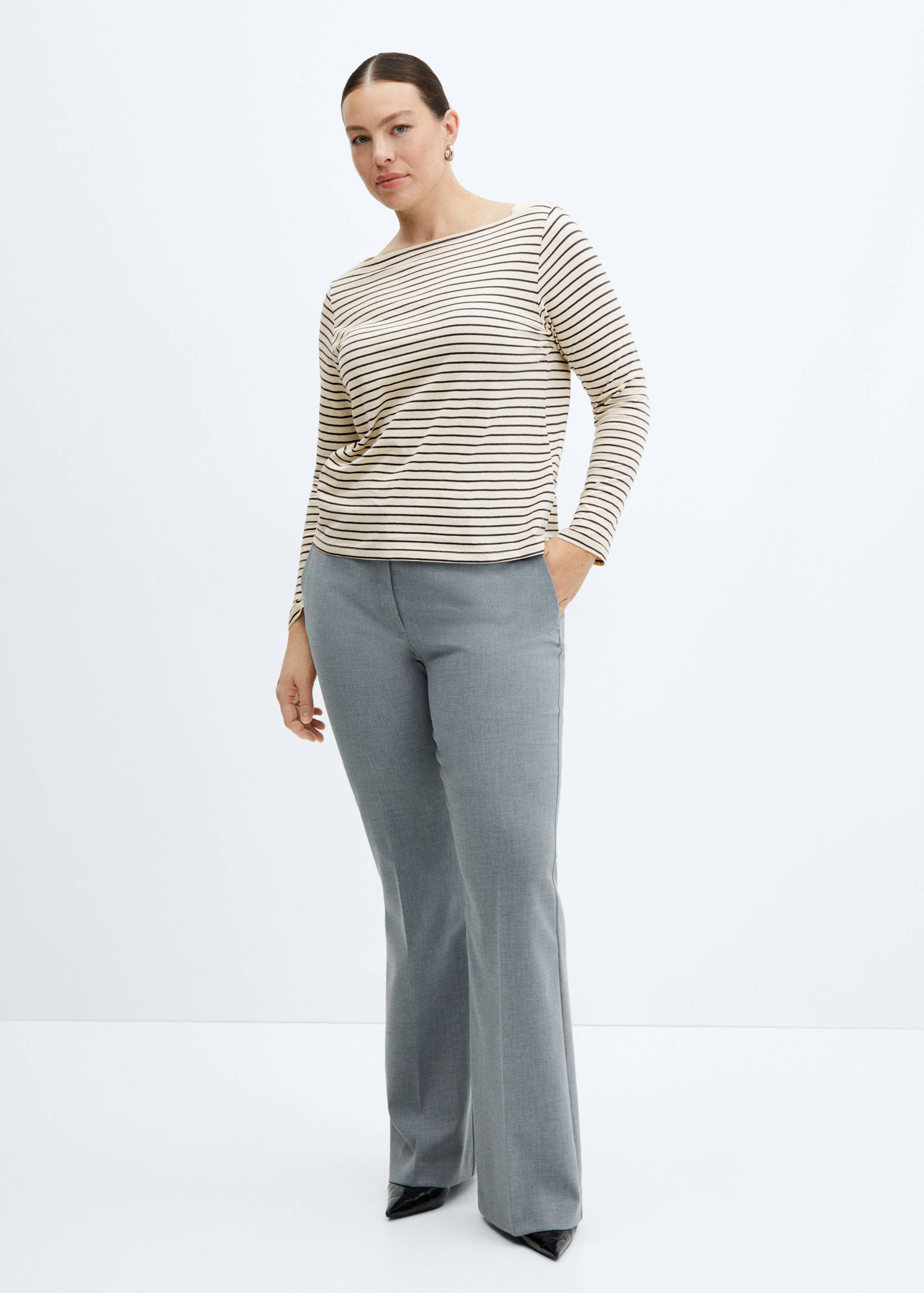 Cotton boat neck t-shirt - Details of the article 3