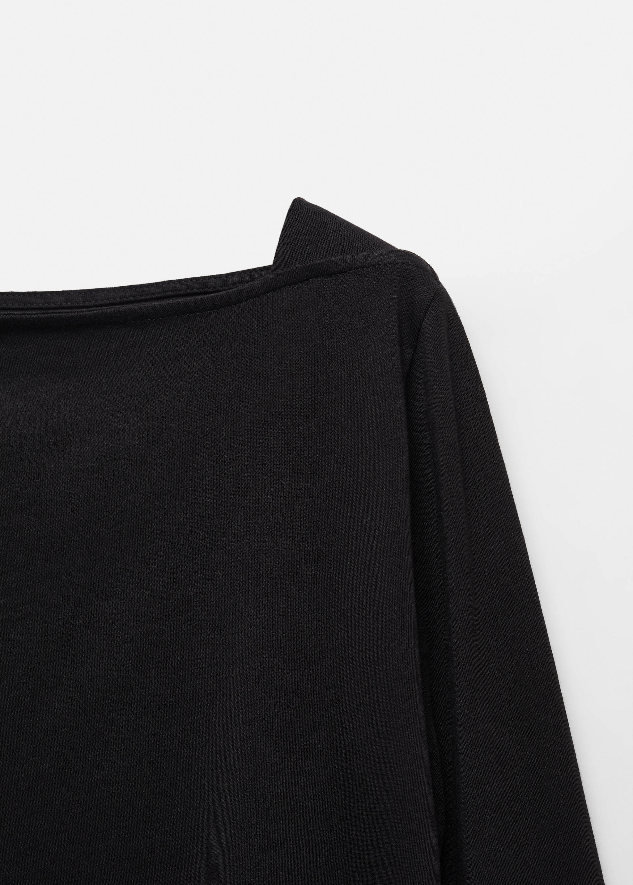 Cotton boat neck t-shirt - Details of the article 8
