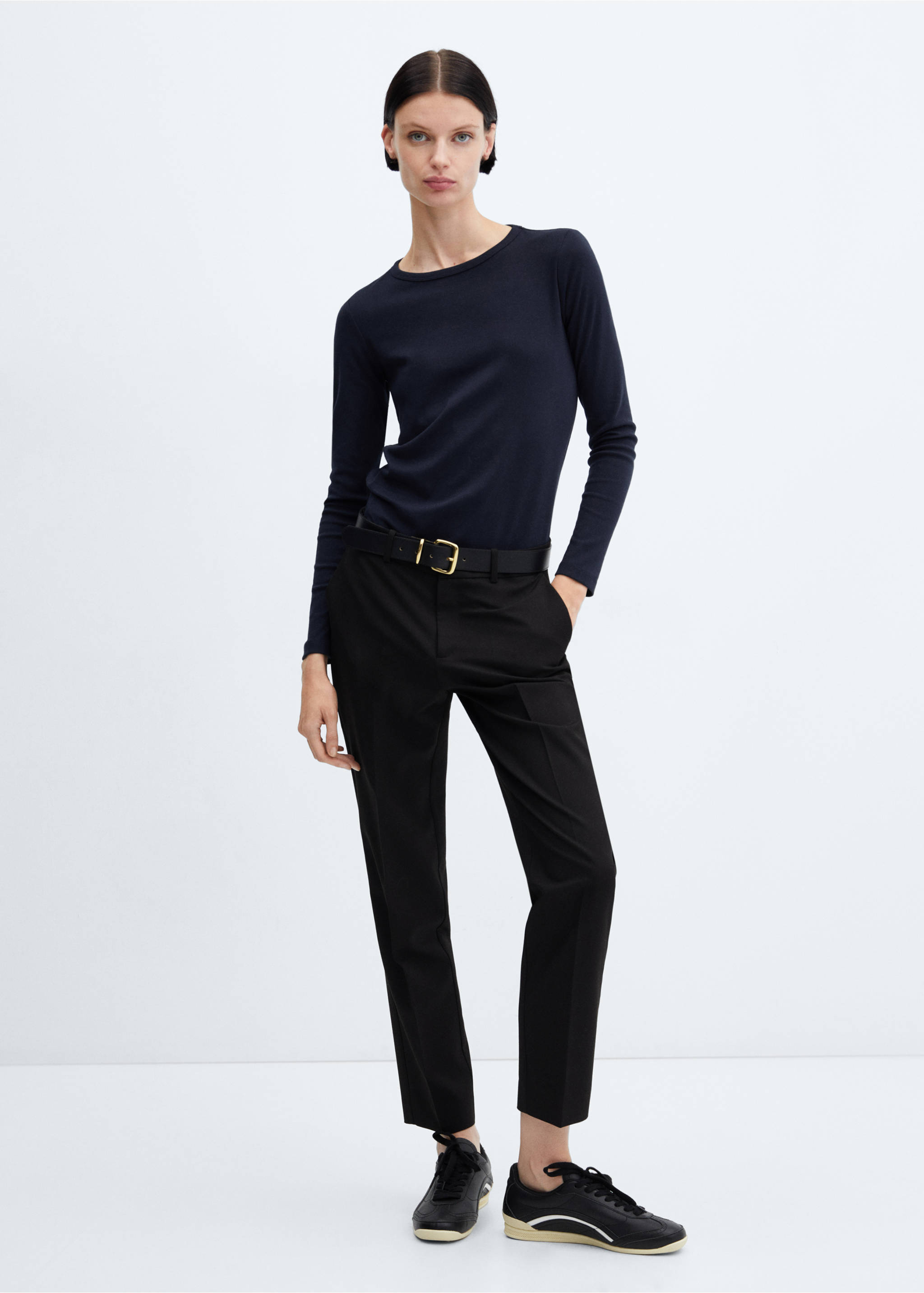 Long sleeve cotton t-shirt - General plane, Dark Navy. Ref: 67010463-00.