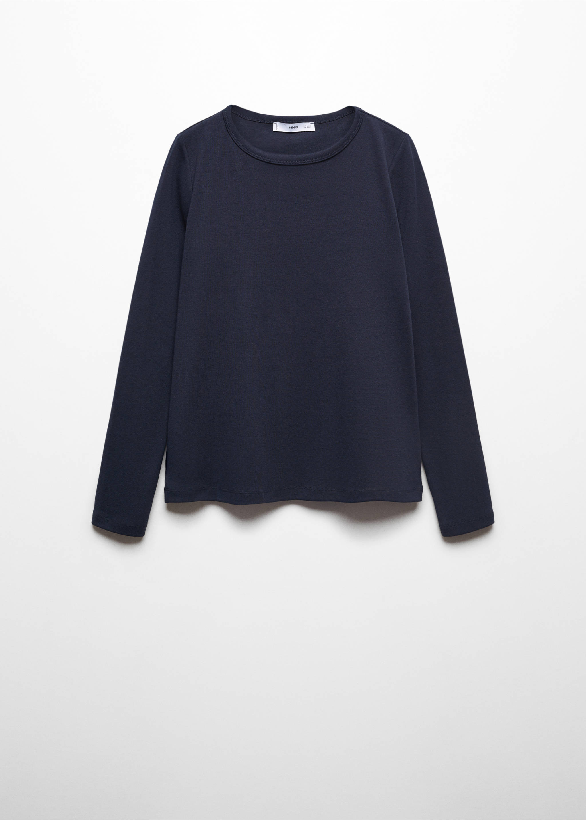 Long sleeve cotton t-shirt - Article without model, Dark Navy. Ref: 67010463-00.