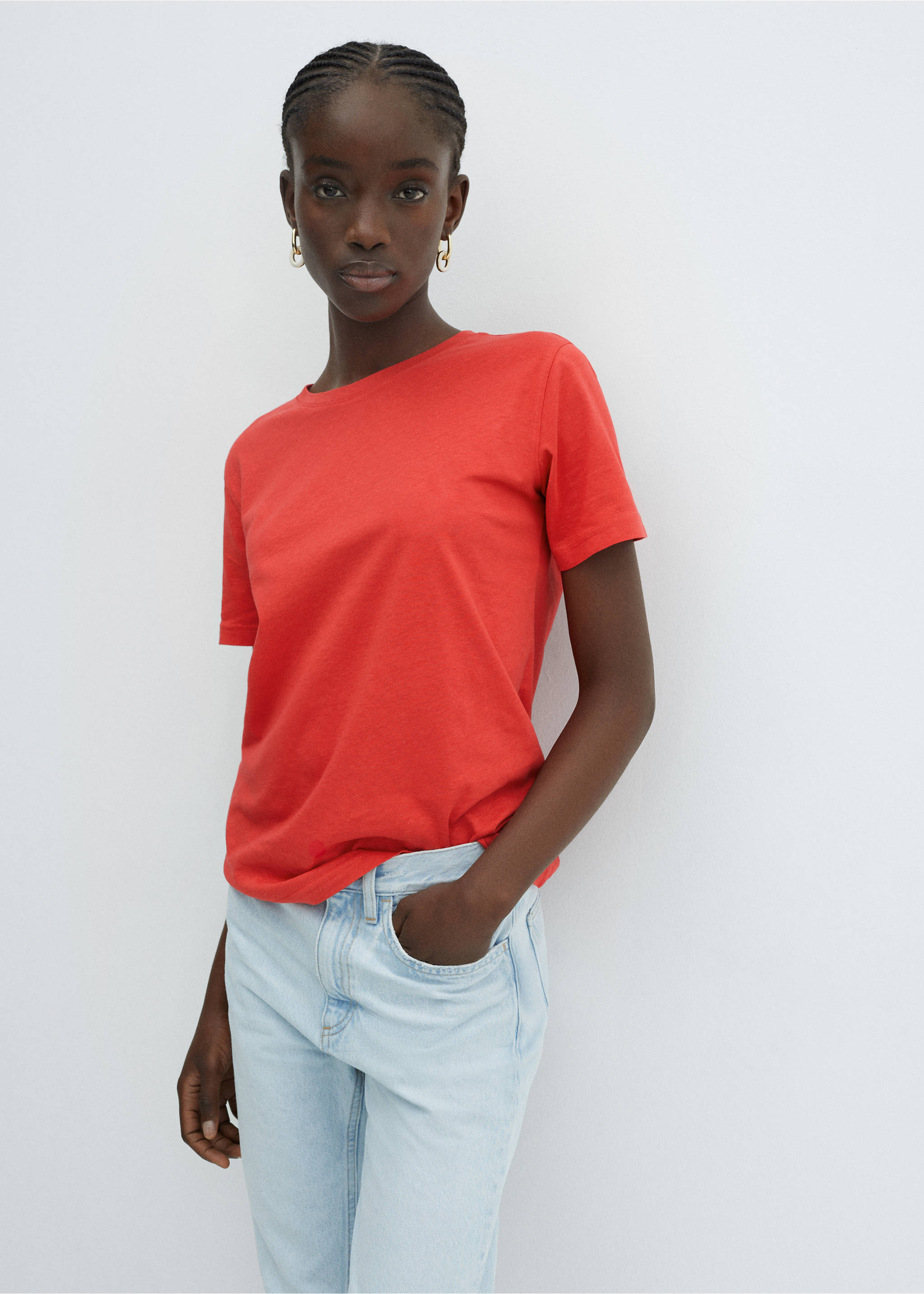 100% cotton t-shirt - Medium plane, Red. Ref: 67010465-00.