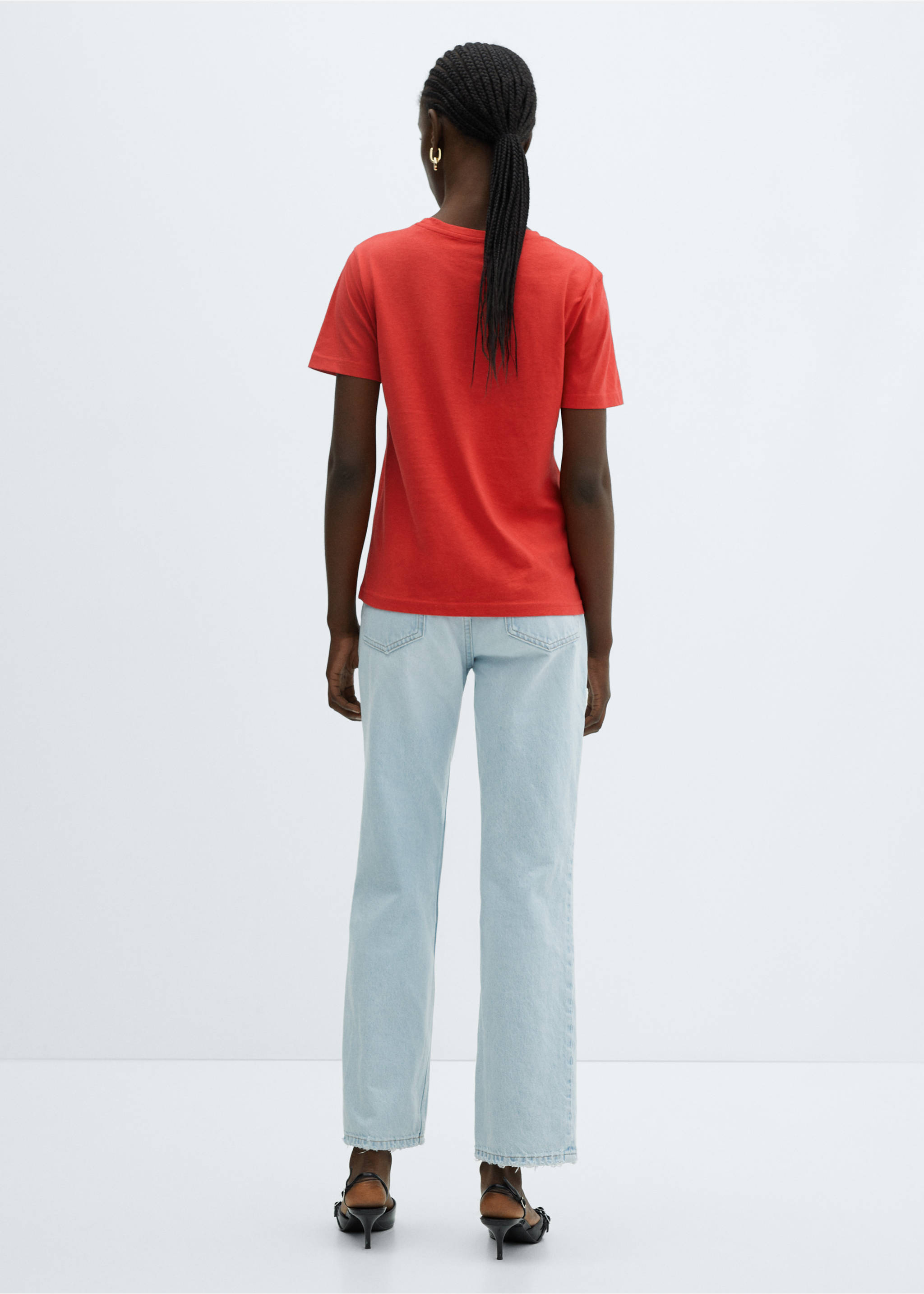 100% cotton t-shirt - Reverse of the article, Red. Ref: 67010465-00.