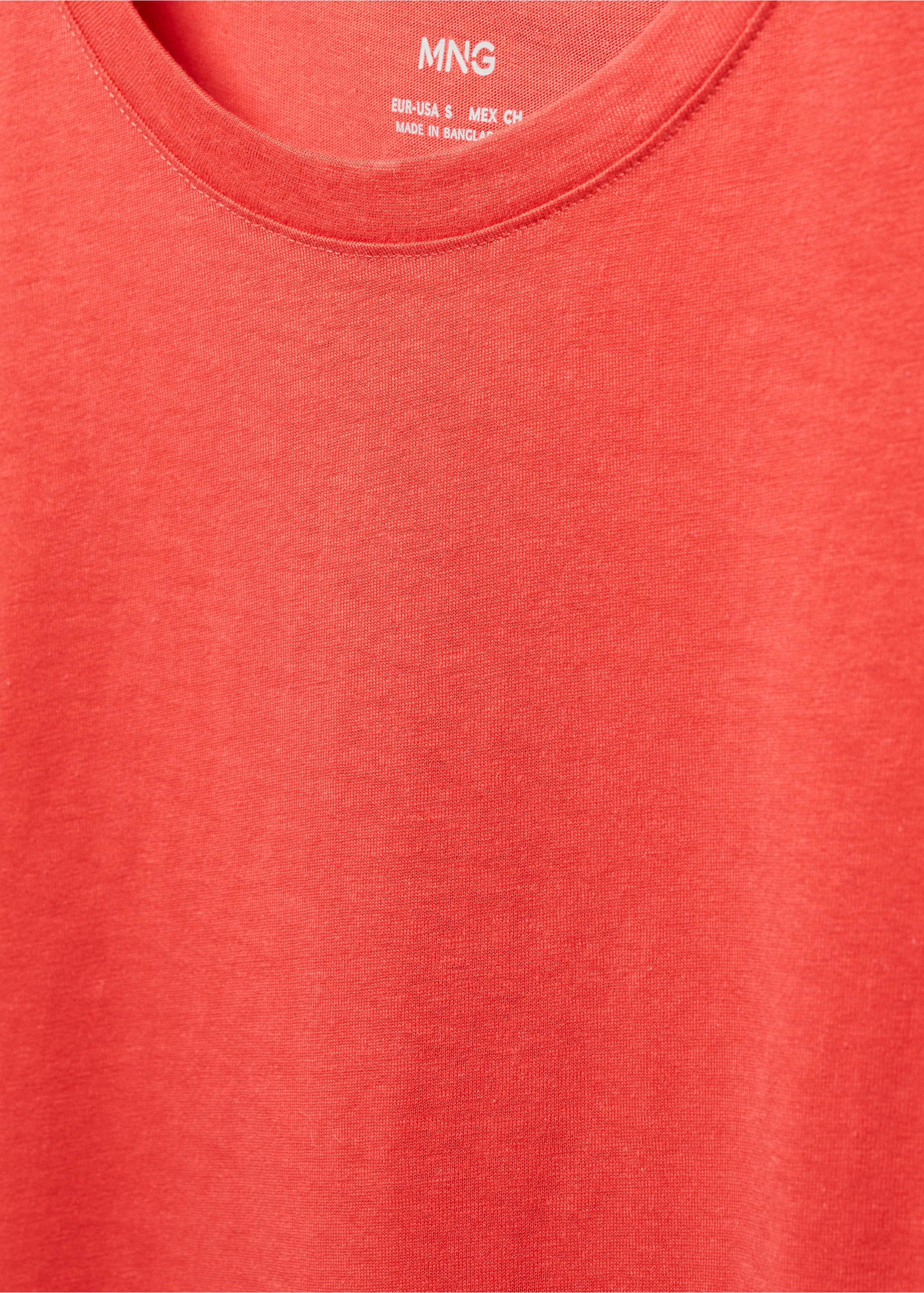 100% cotton t-shirt - Details of the article 8, Red. Ref: 67010465-00.