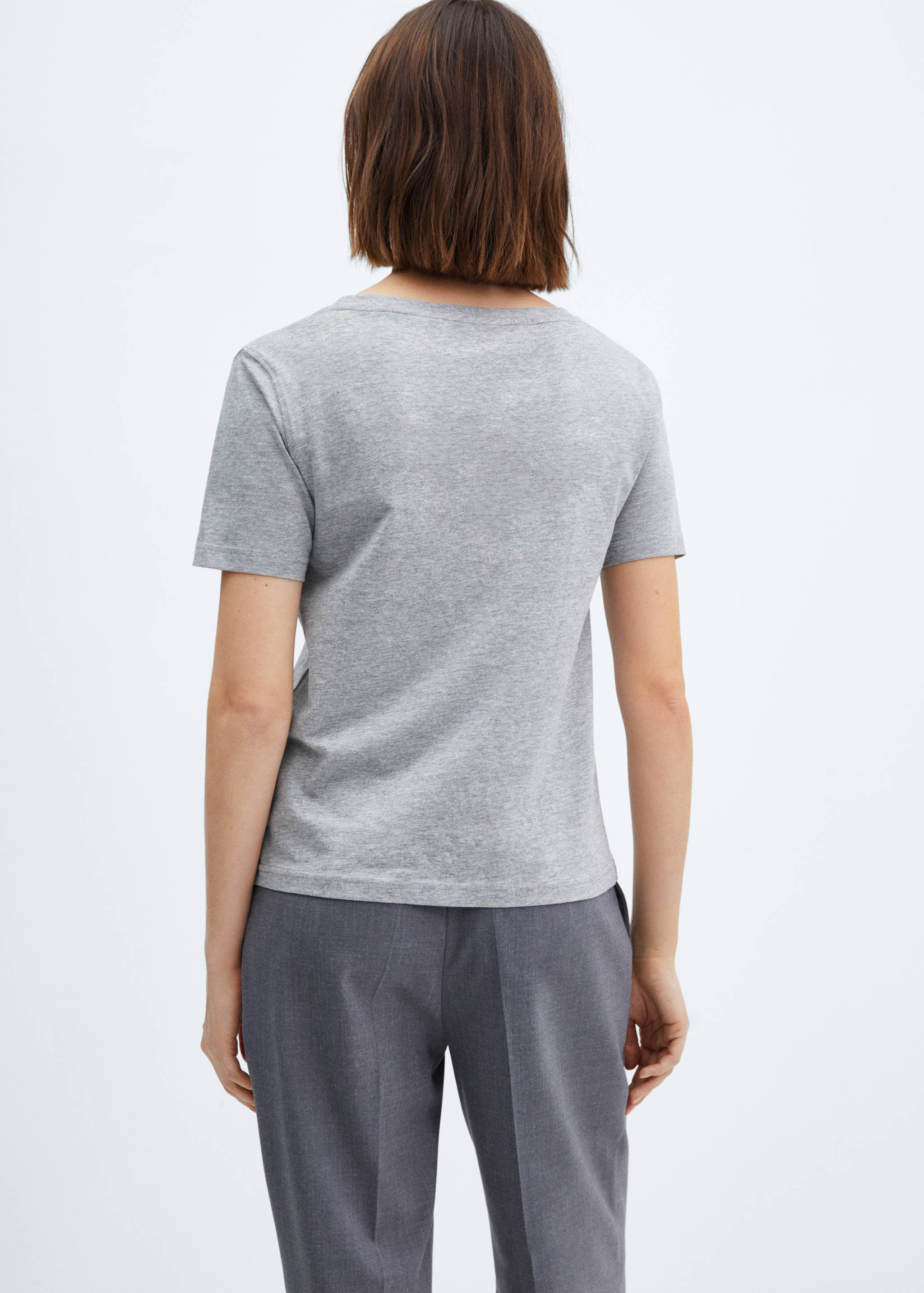 T-shirt coton col en V - Verso de l’article