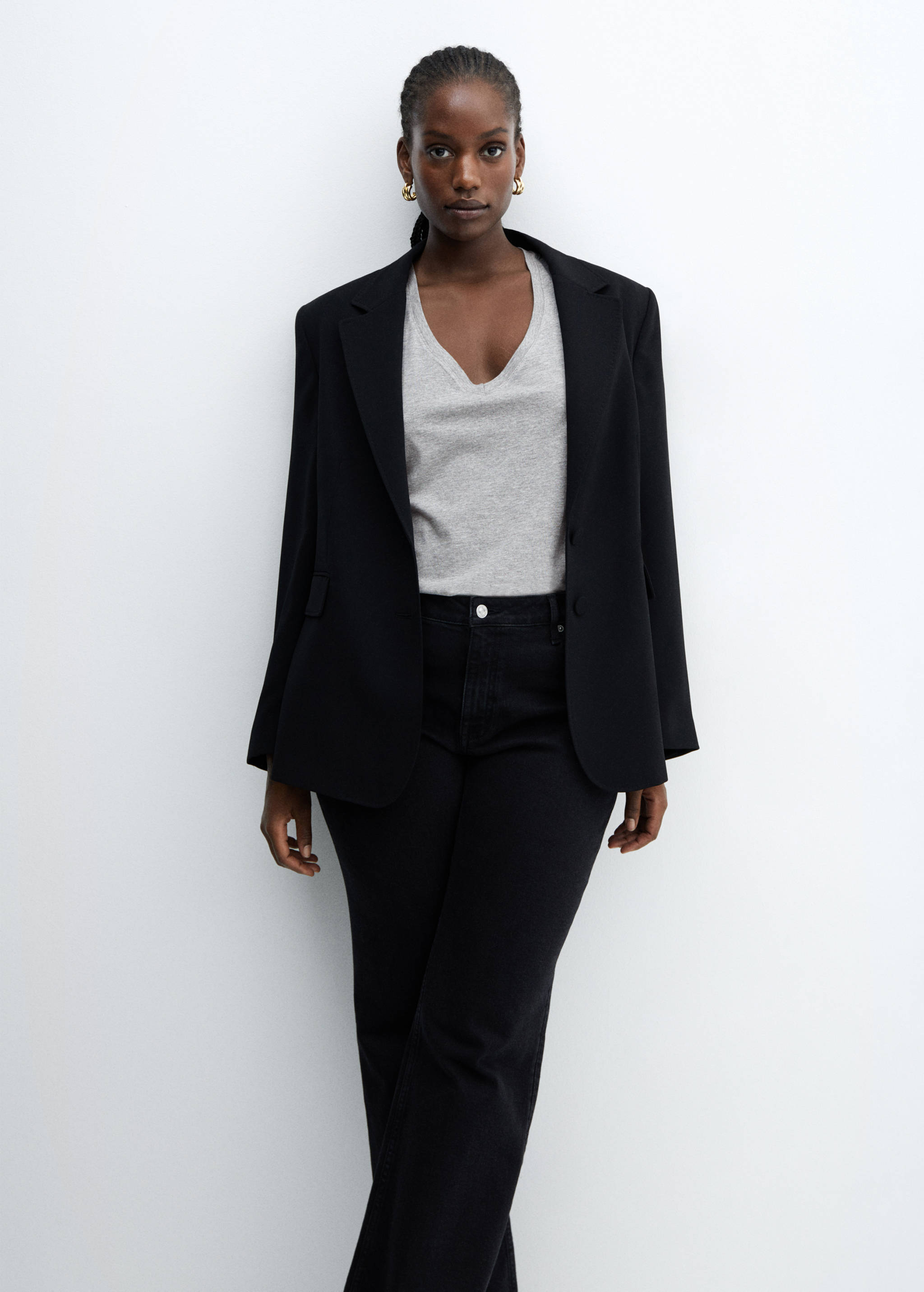 T-shirt coton col en V - Détail de l'article 4