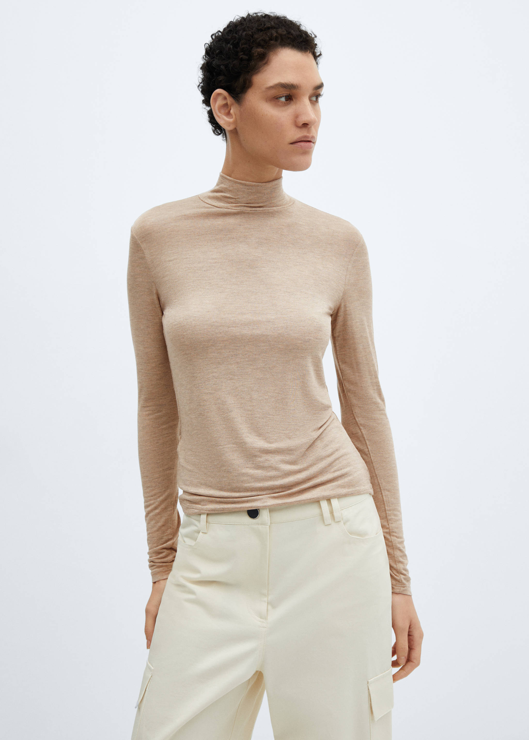 Turtleneck long-sleeved t-shirt - Medium plane