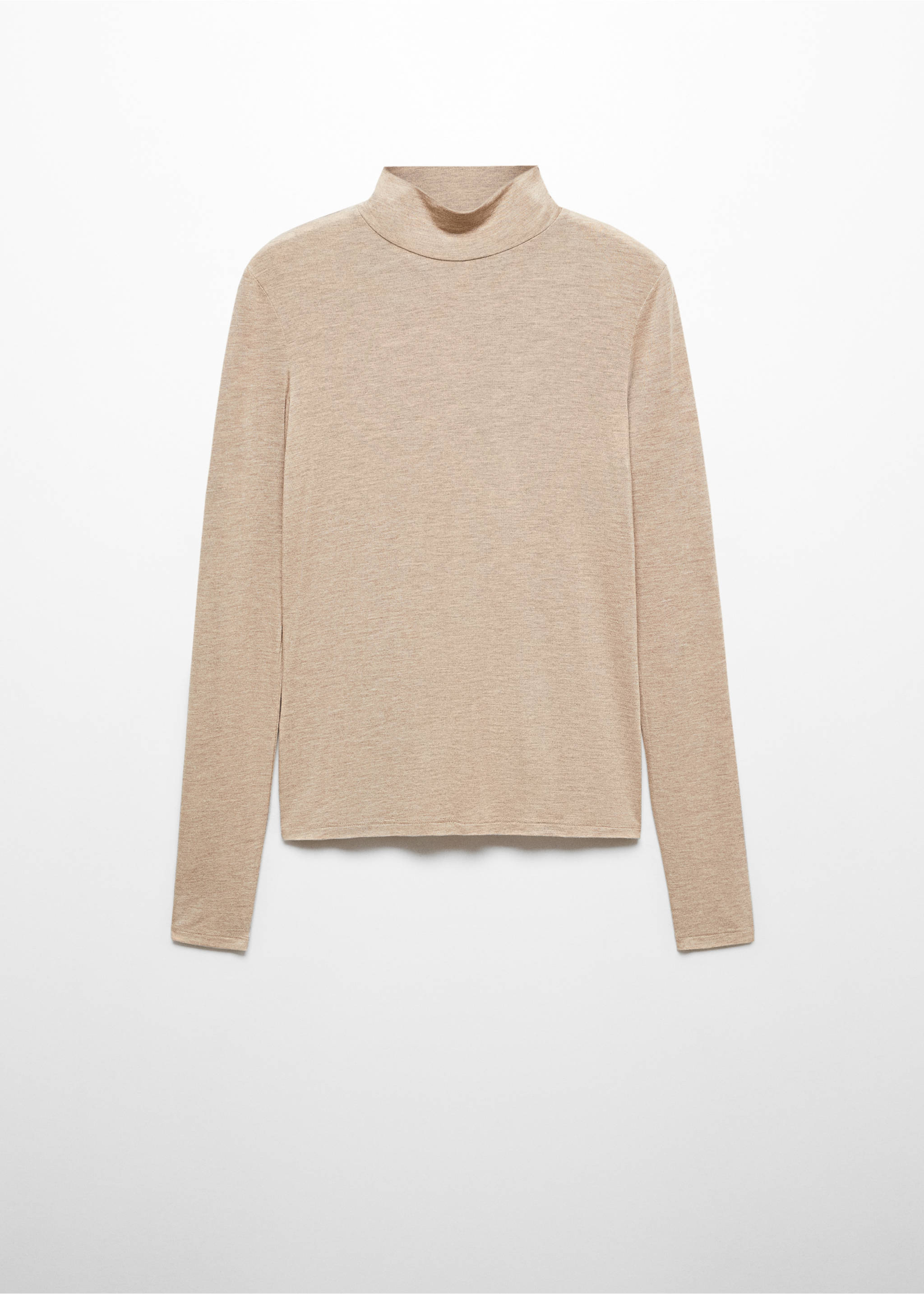 Turtleneck long-sleeved t-shirt - Article without model, Sand. Ref: 67010470-00.