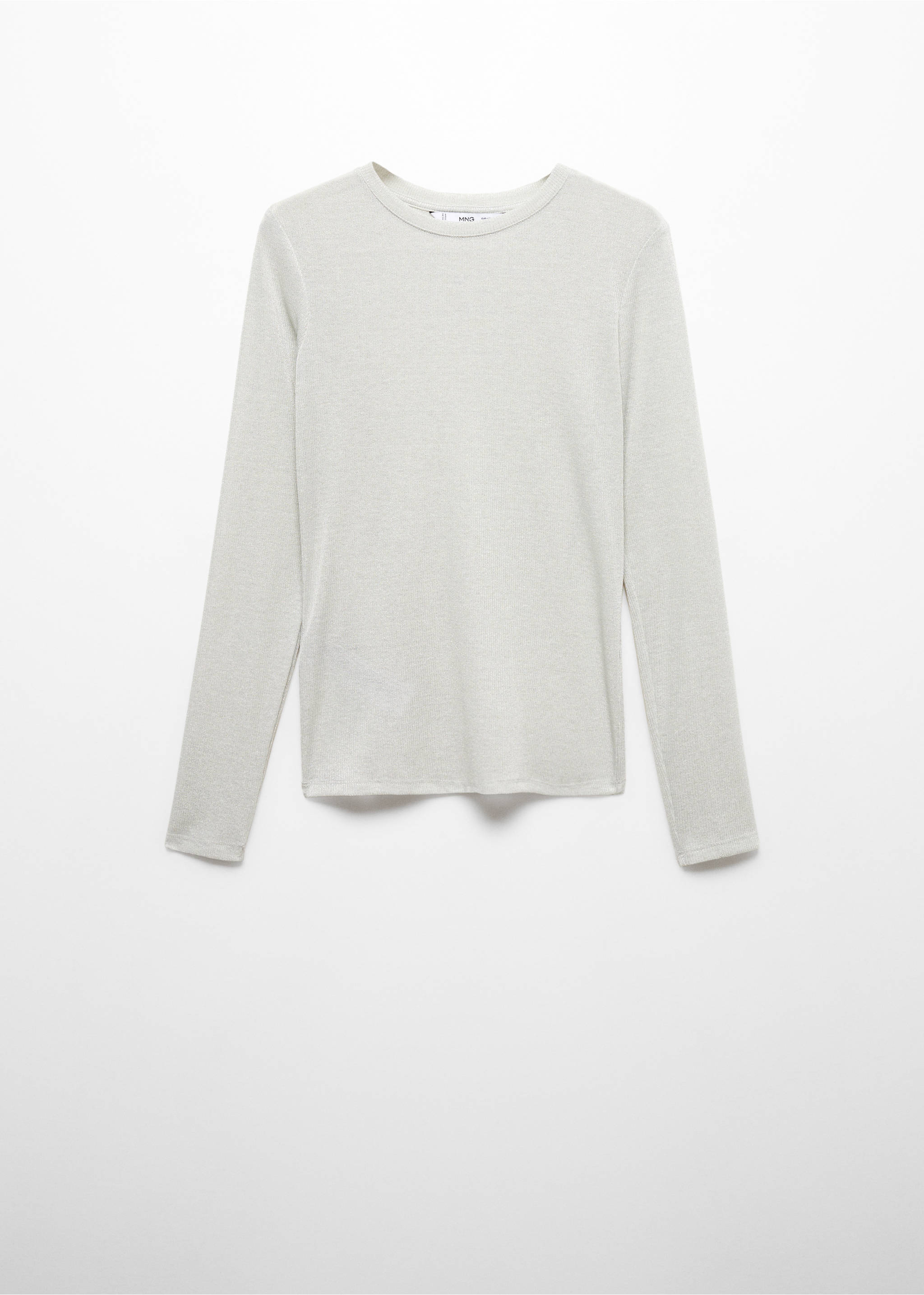 Long-sleeved lurex t-shirt - Article without model, Grey. Ref: 67010471-00.