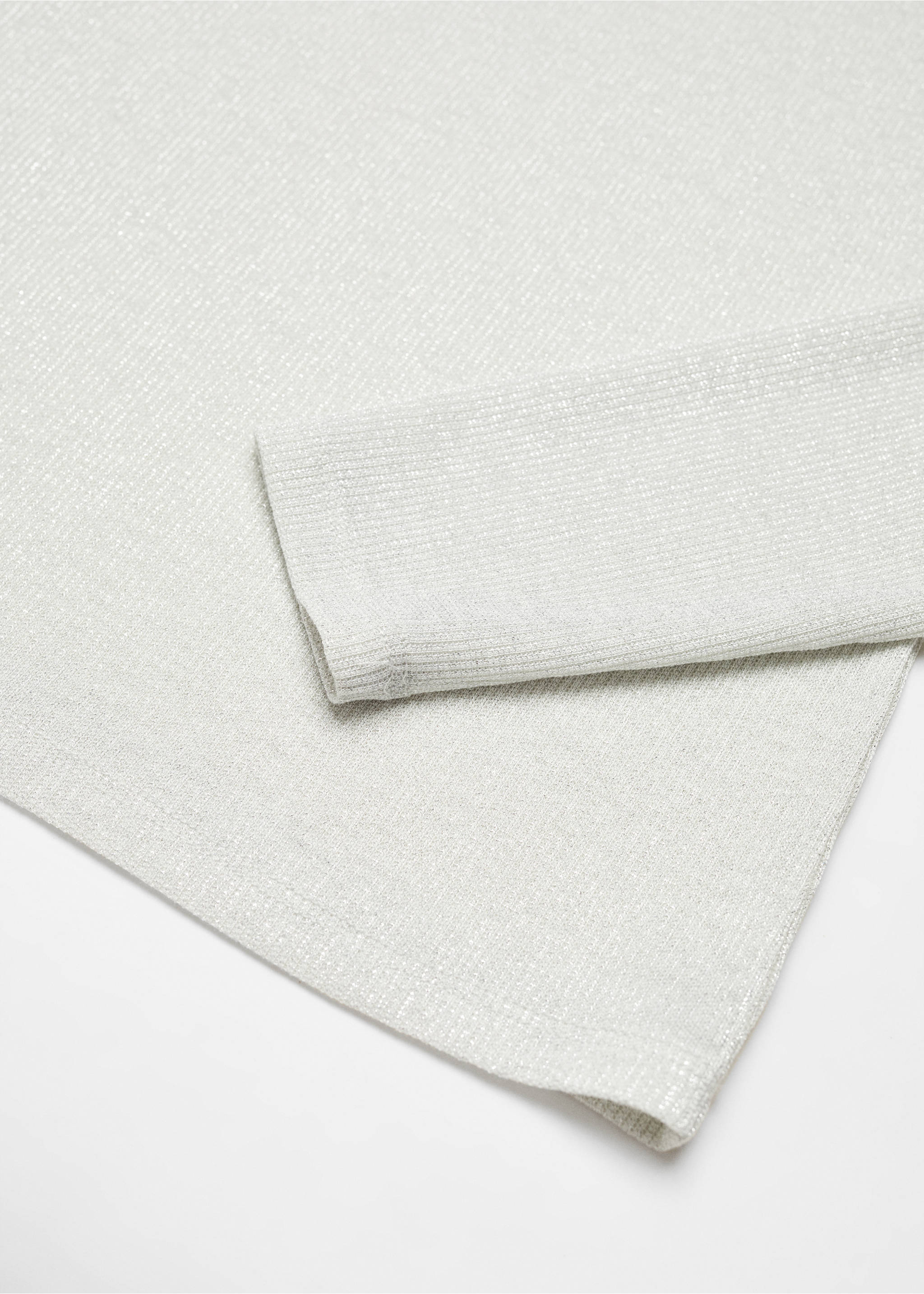 Long-sleeved lurex t-shirt - Details of the article 8, Grey. Ref: 67010471-00.