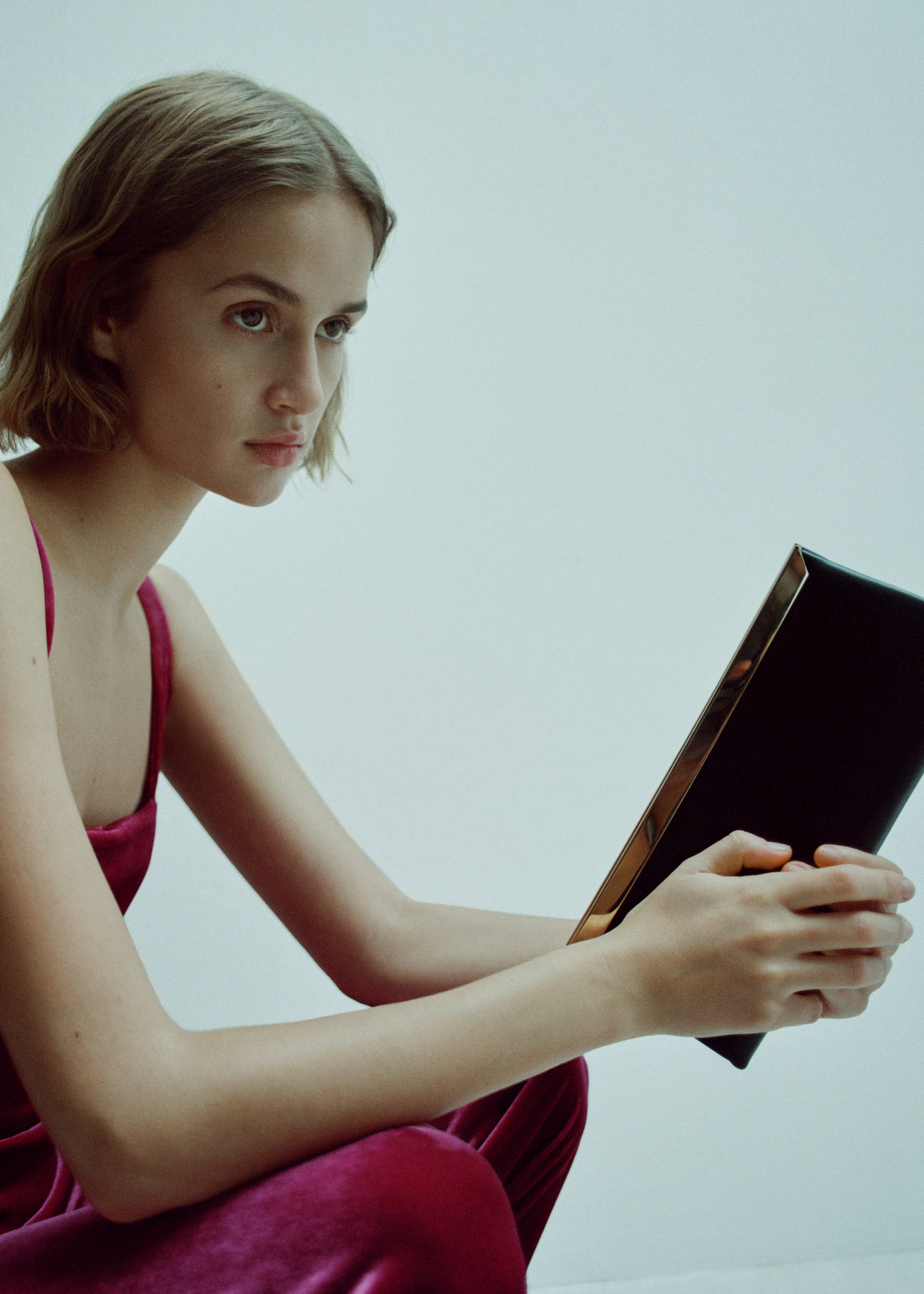 Bossa clutch pell cadena metàl·lica - Pla general, Negre. Ref: 67010481-00.