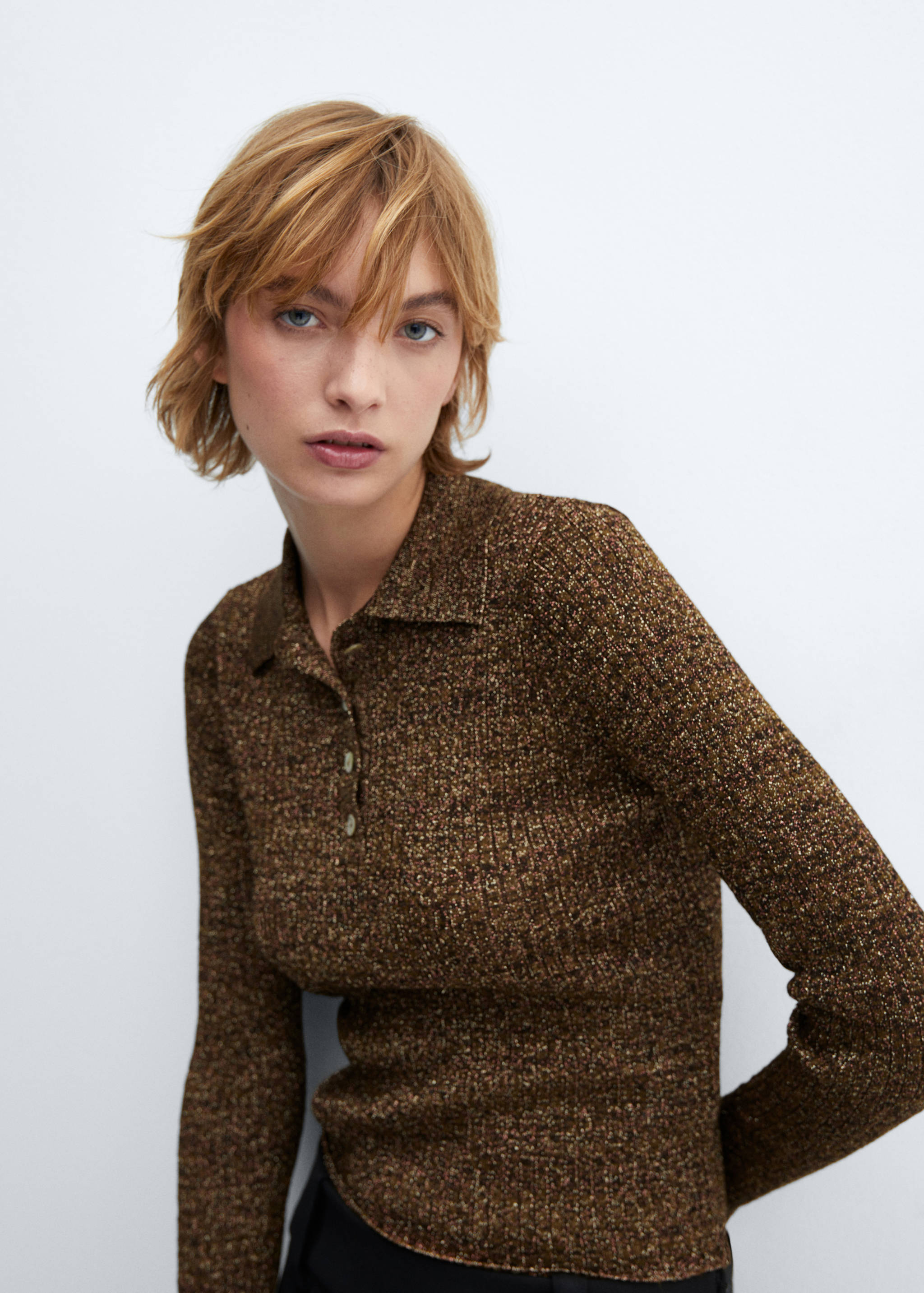 Pull-over Lurex col polo - Détail de l'article 1