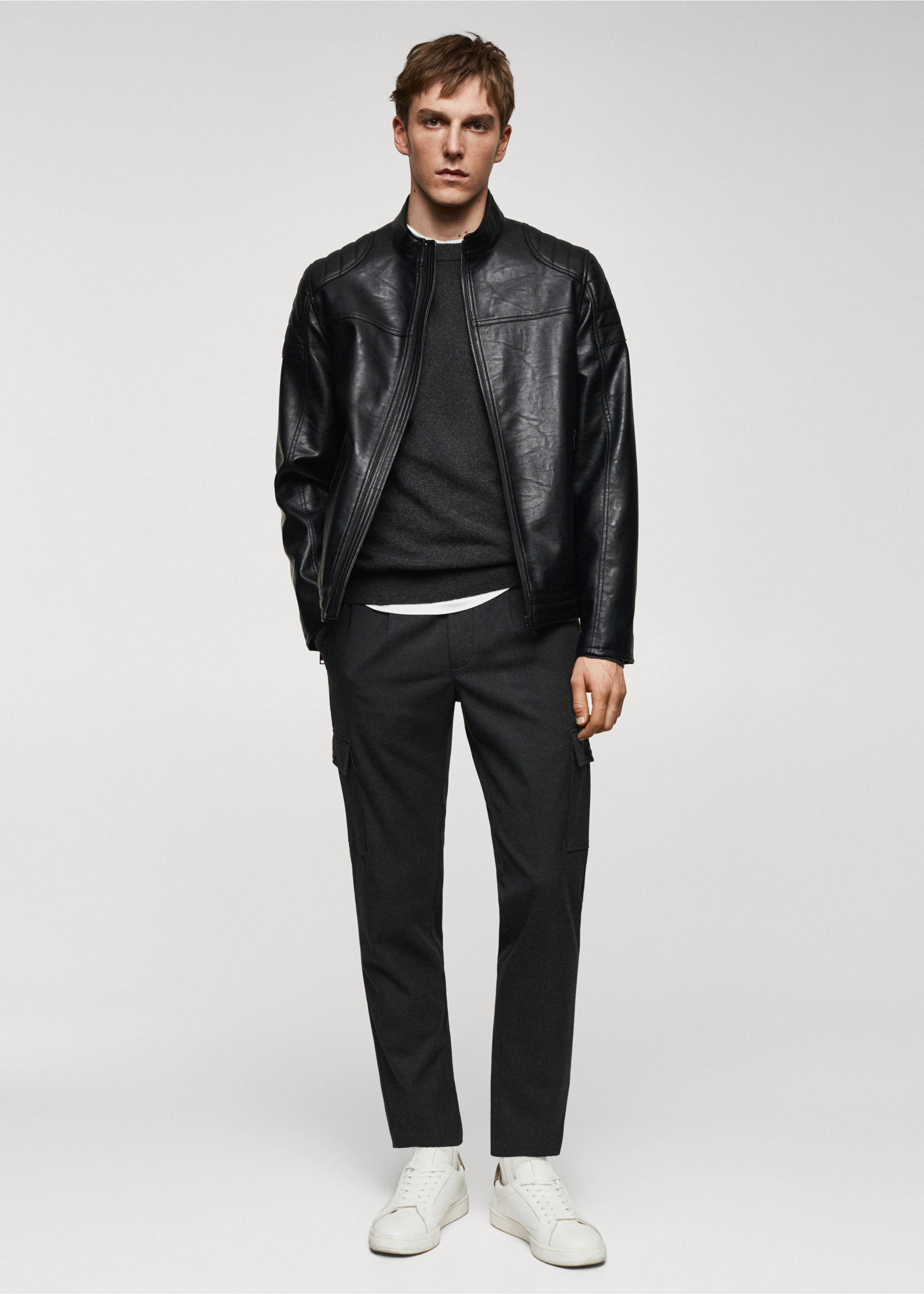 Nappa faux-leather jacket - General plane, Black. Ref: 67010623-00.